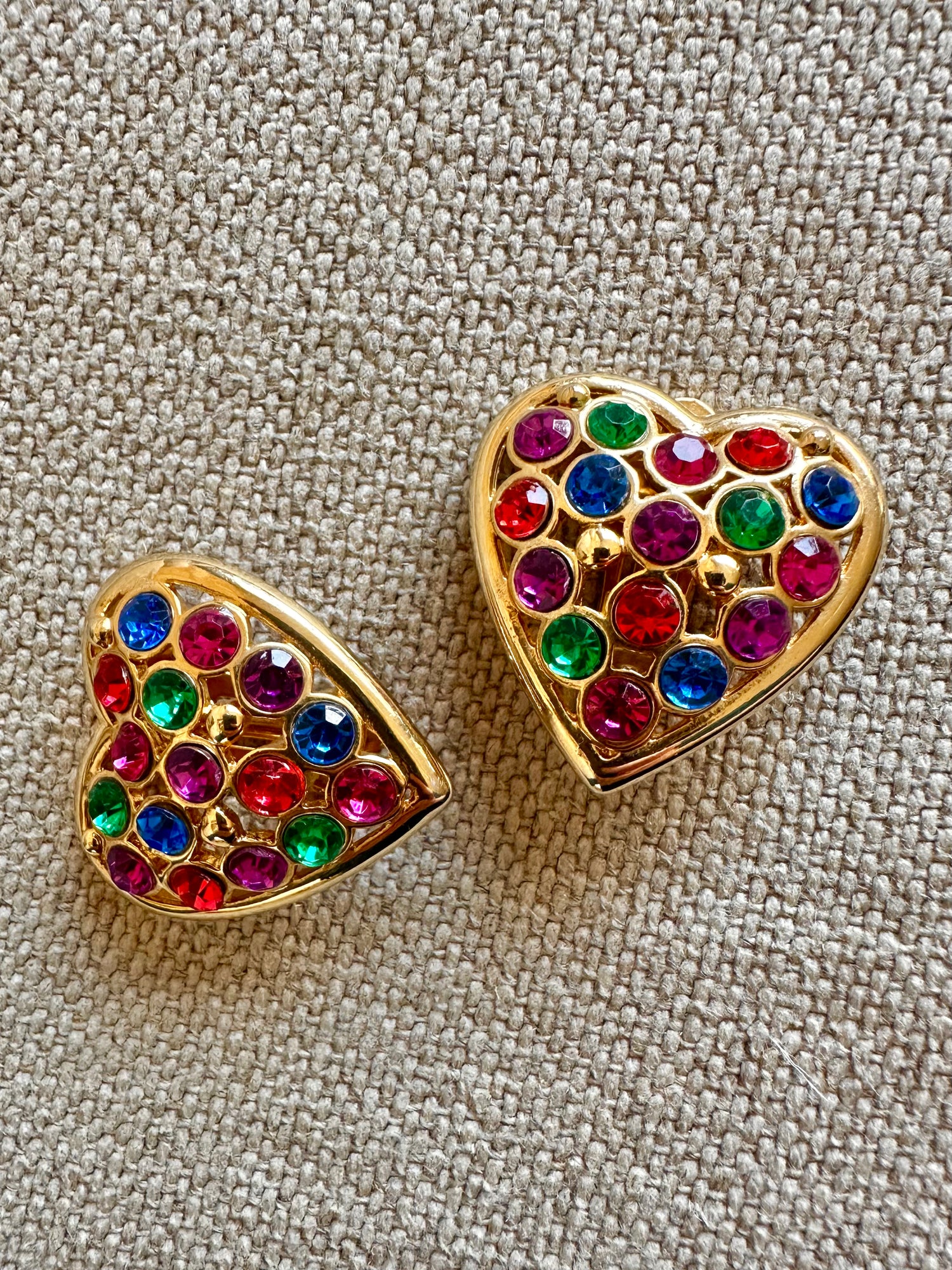 Boucles d'oreilles clips coeurs