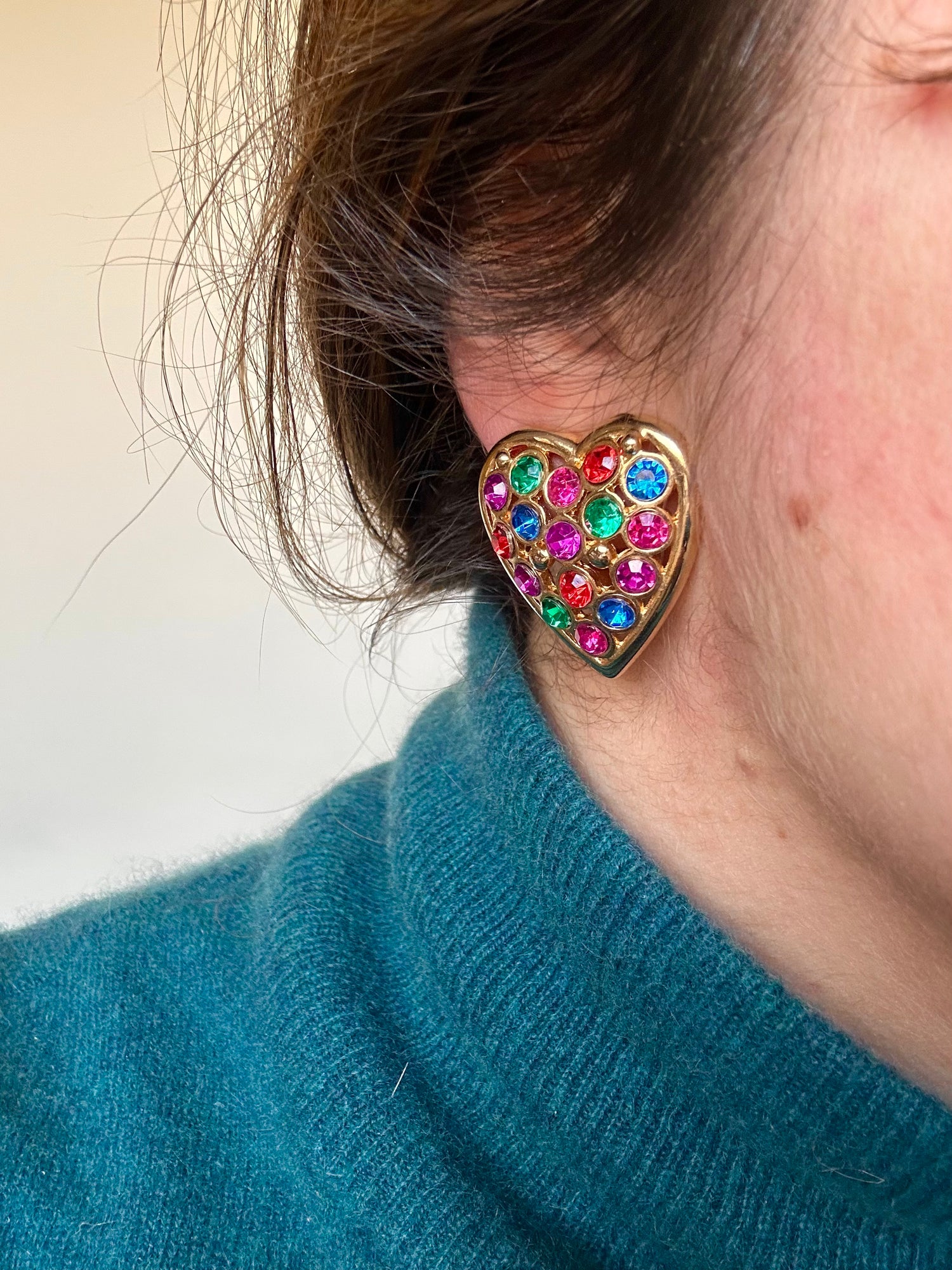 Boucles d'oreilles clips coeurs