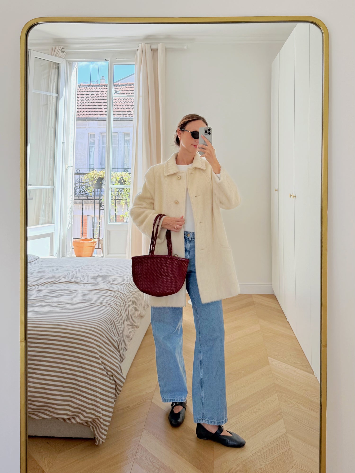 Manteau blanc en laine