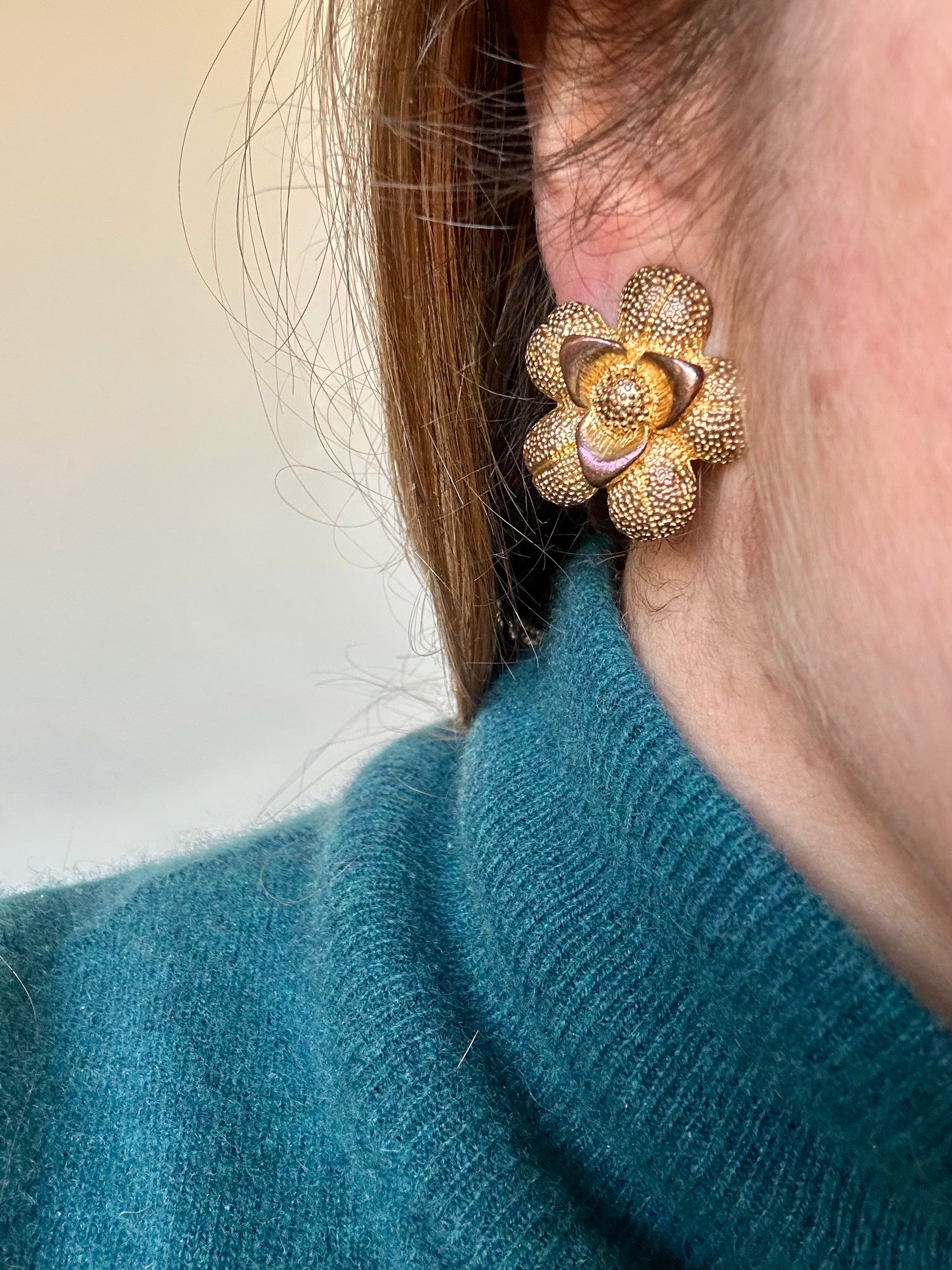 Boucles d'oreilles clips fleurs