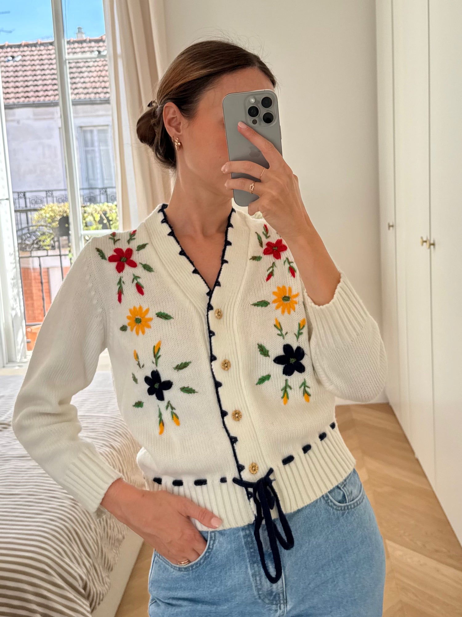 Cardigan à fleurs