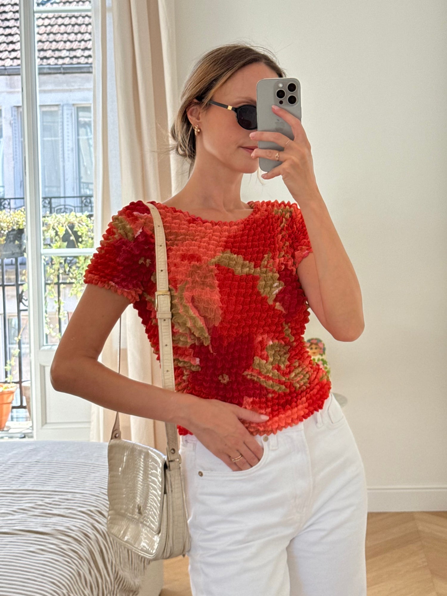 Top à fleurs