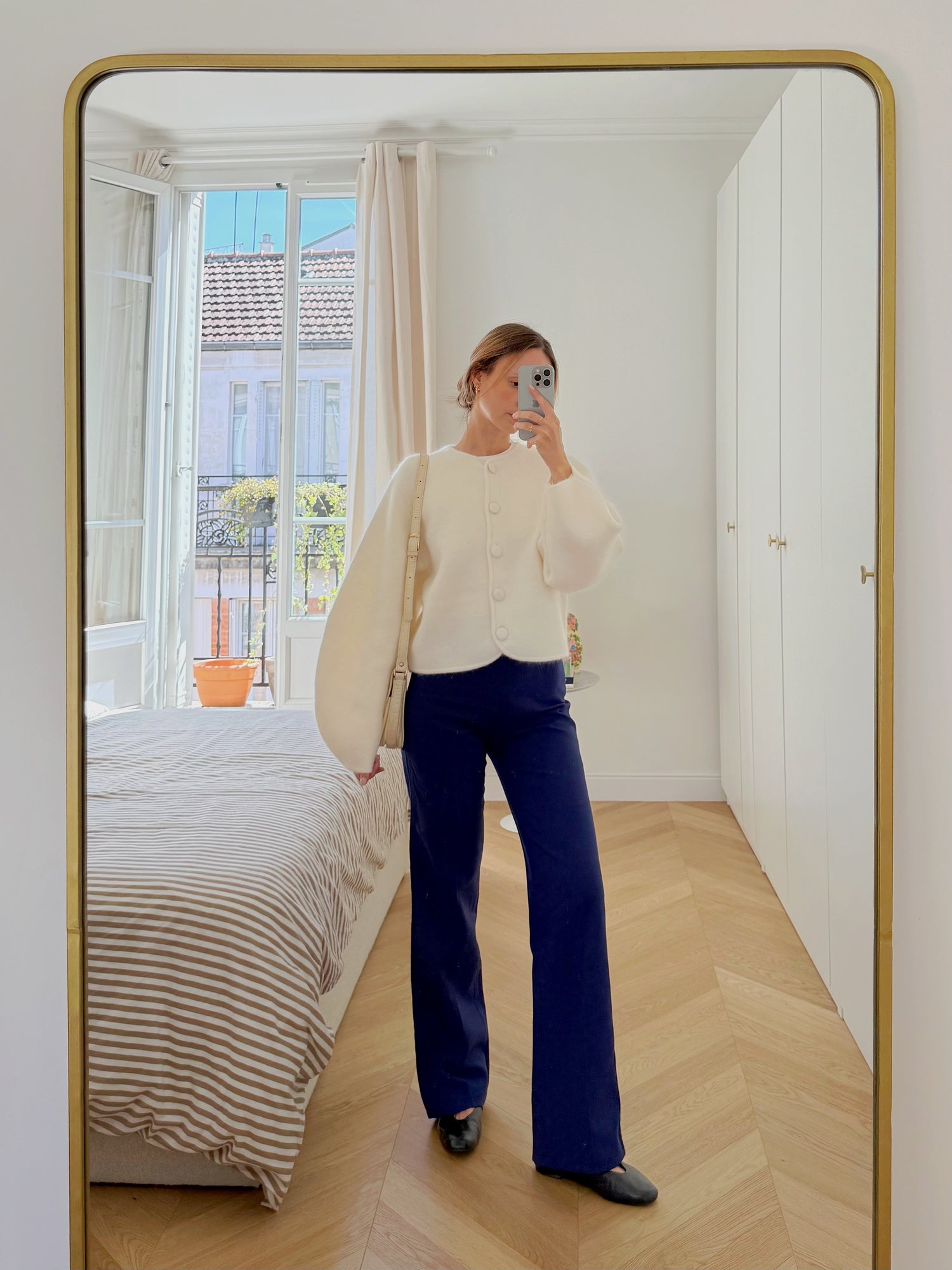 Pantalon flare bleu