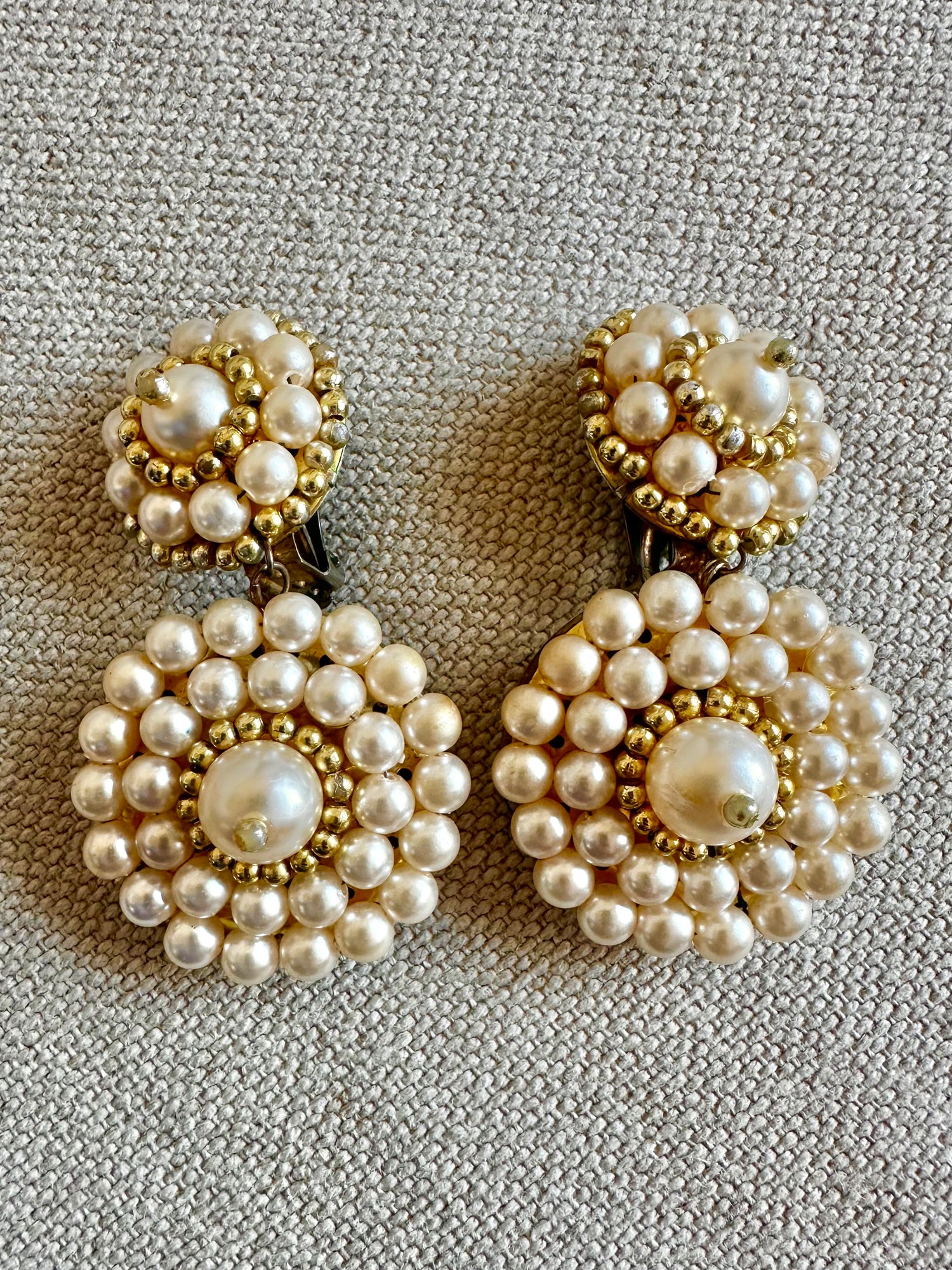 Boucles d'oreilles clips perles