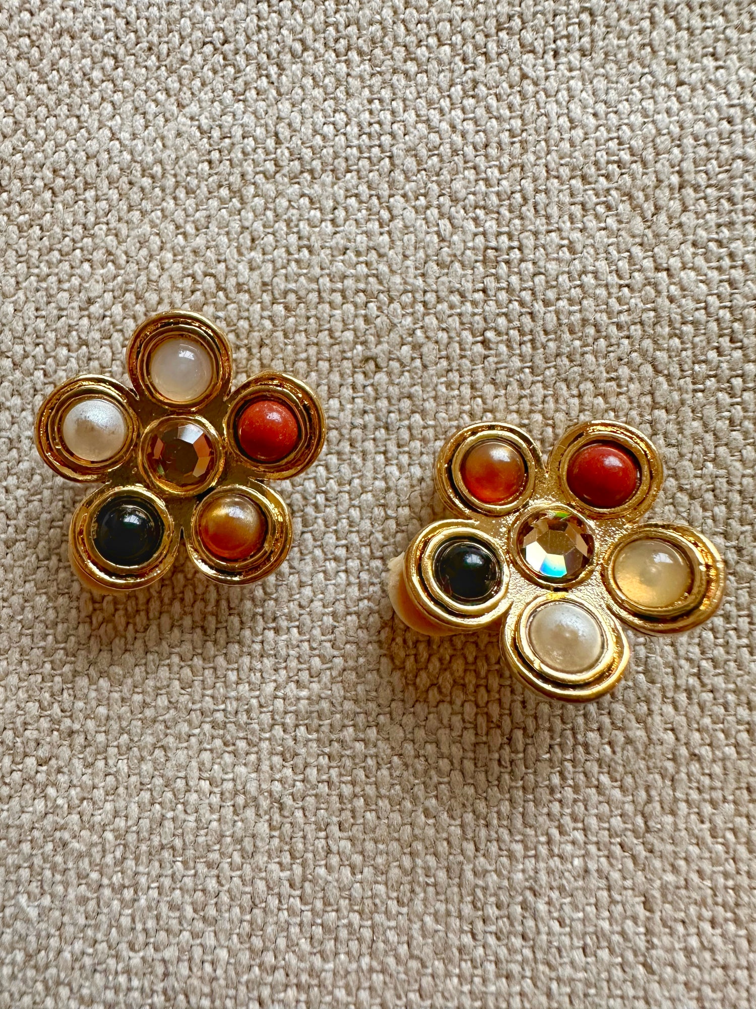 Boucles d'oreilles clips fleurs