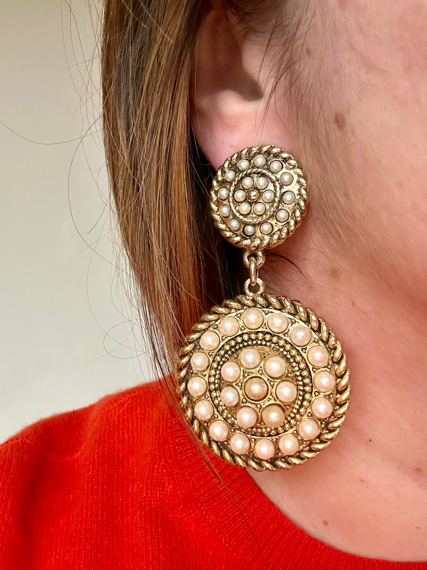 Boucles d'oreilles clips perles