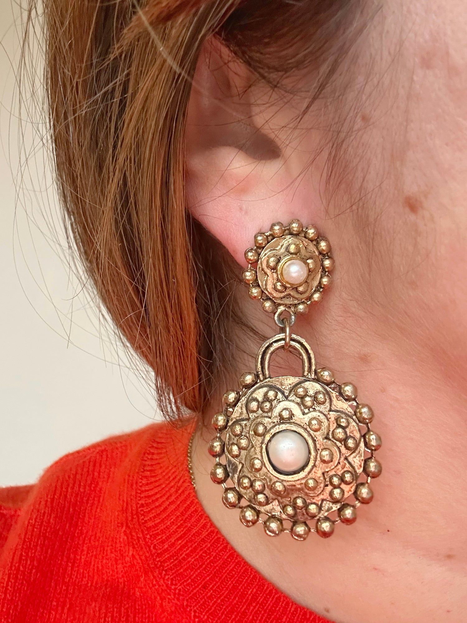 Boucles d'oreilles clips perles