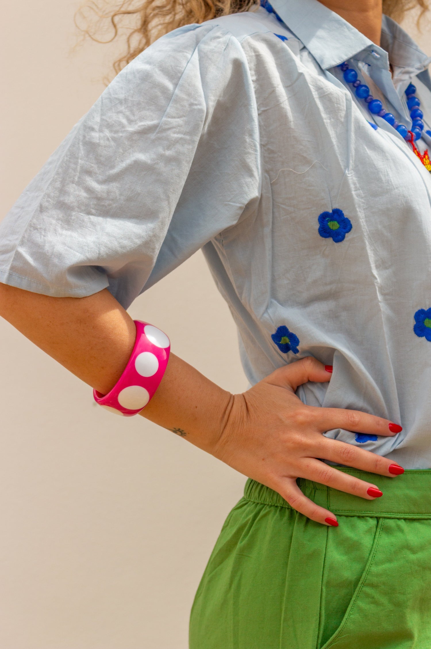 Brazalete Retro Rosa y Blanco