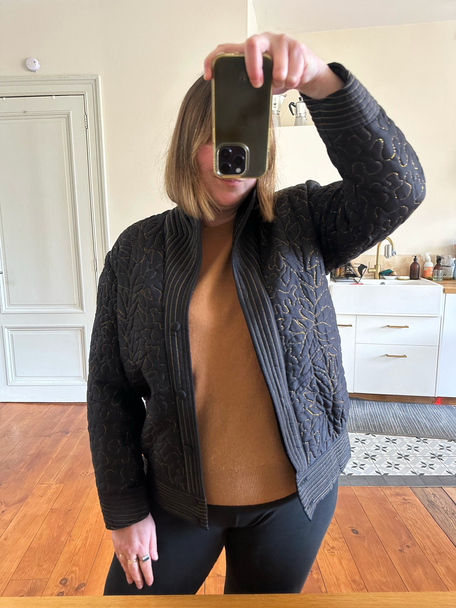 Blouson matelassée en soie