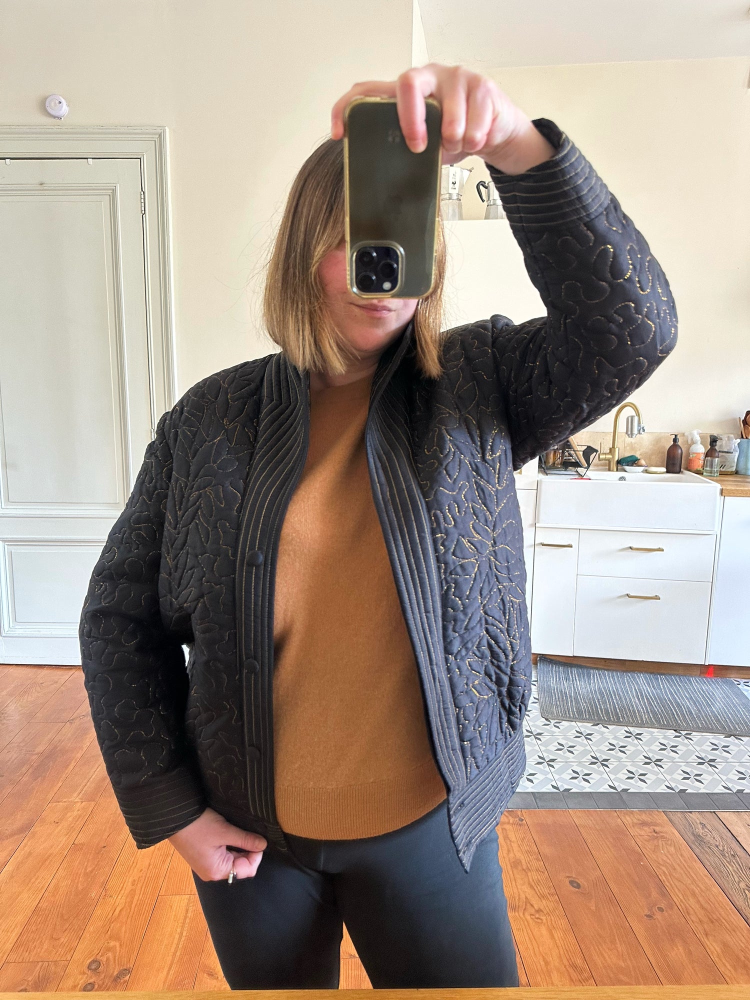 Blouson matelassée en soie