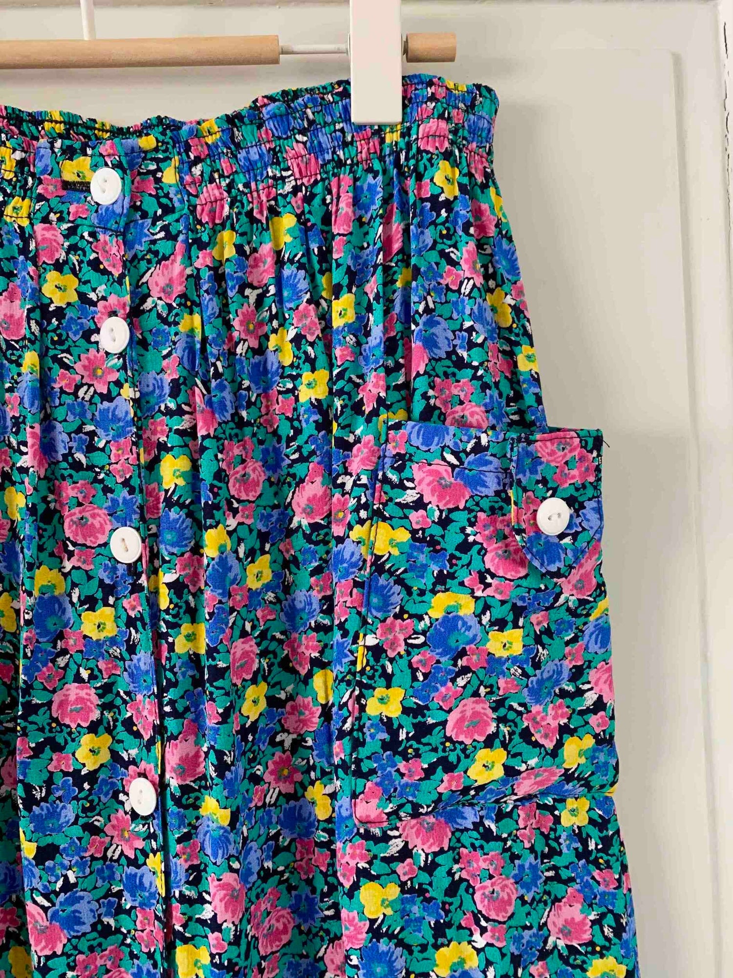 Button-up floral skirt