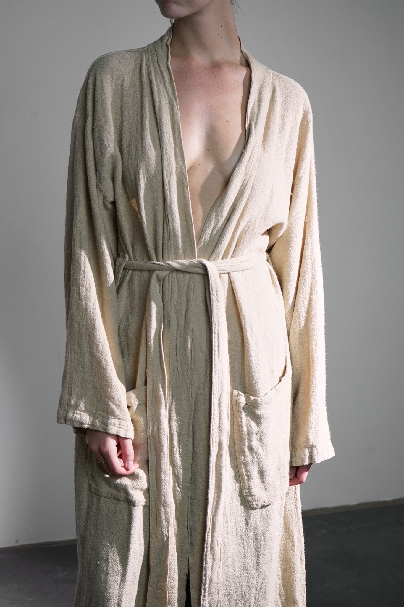 raw linen kimono