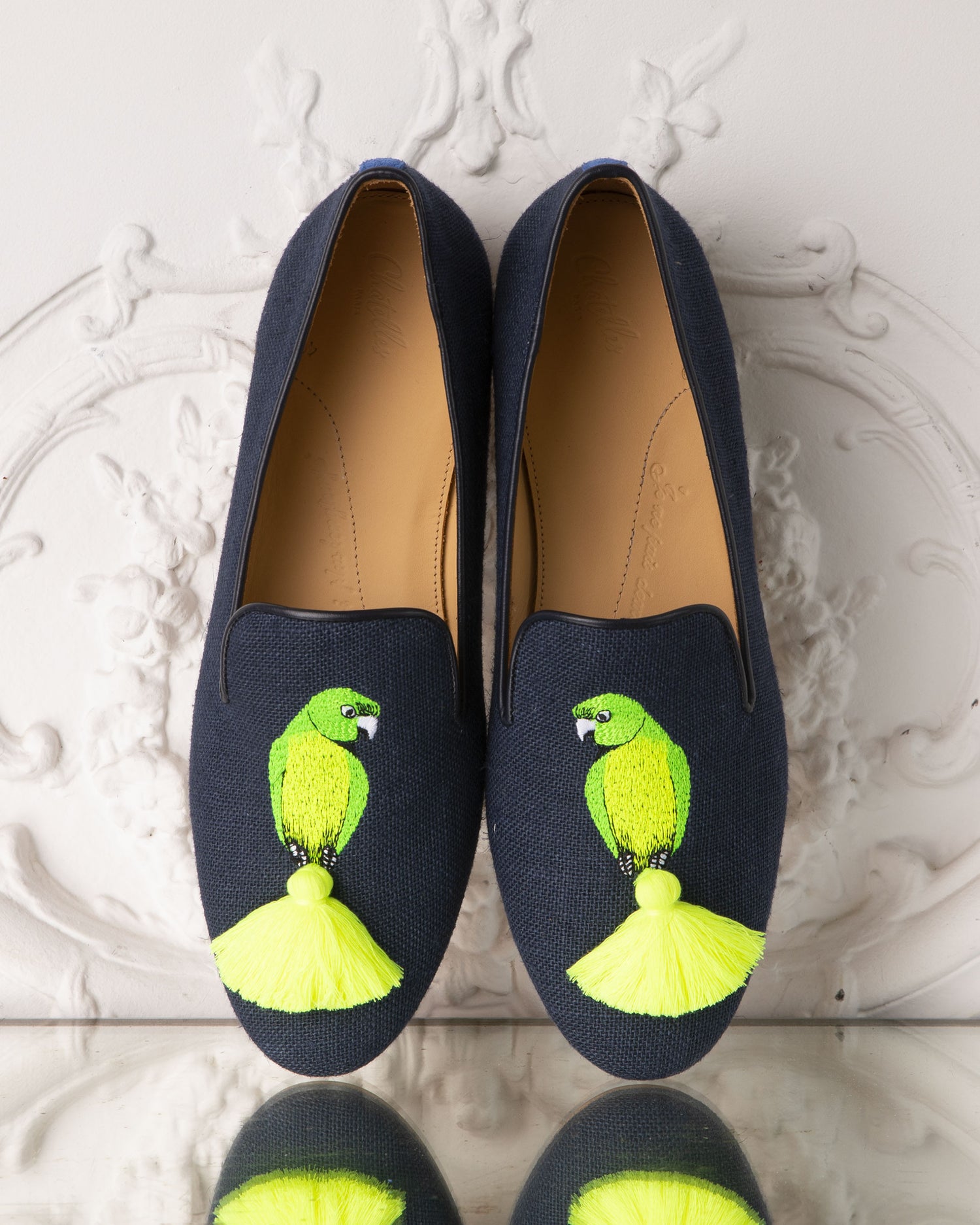 Green Parrots Slippers X Giampiero Celäni
