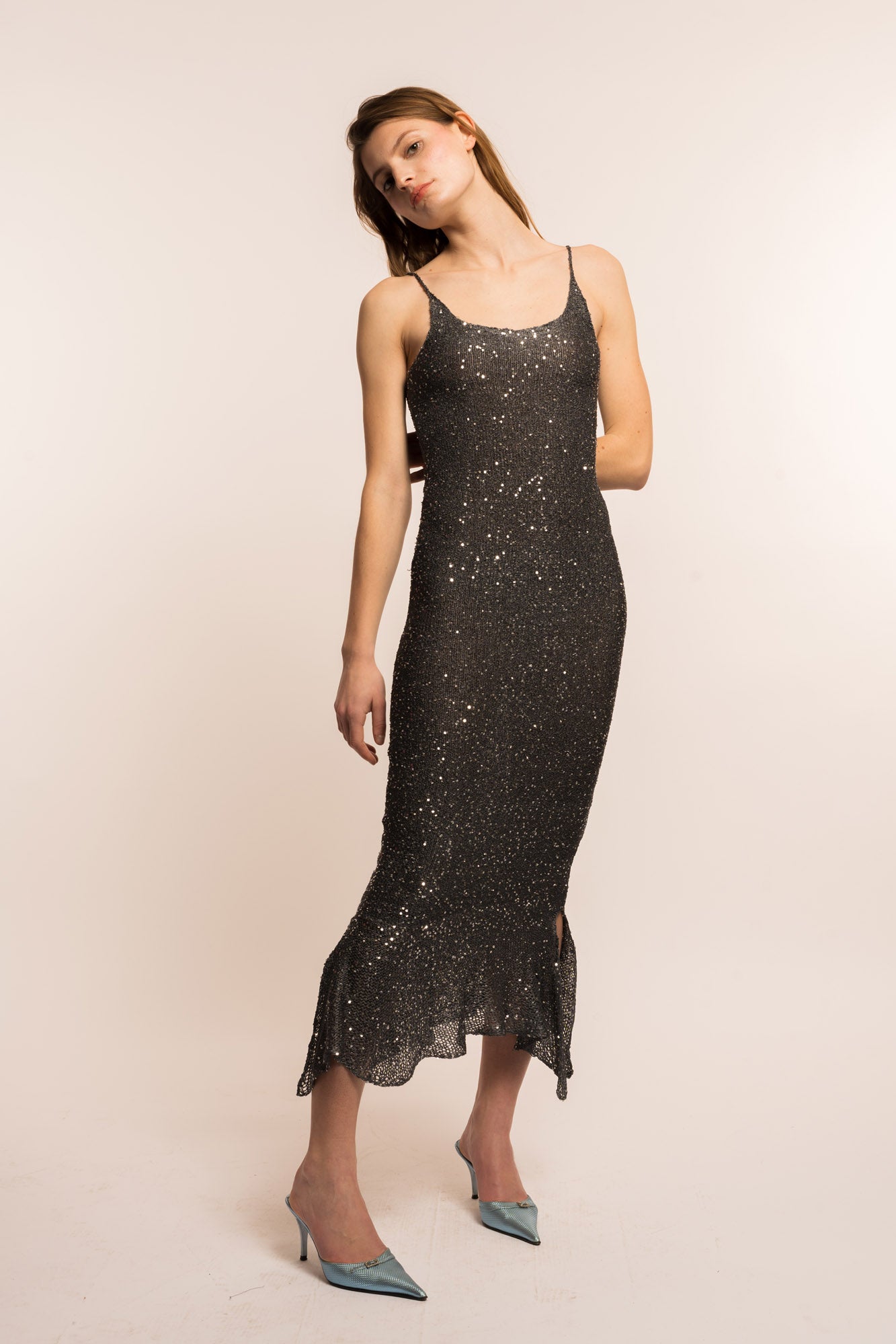 Longue Robe Sirène Argentée Tristana