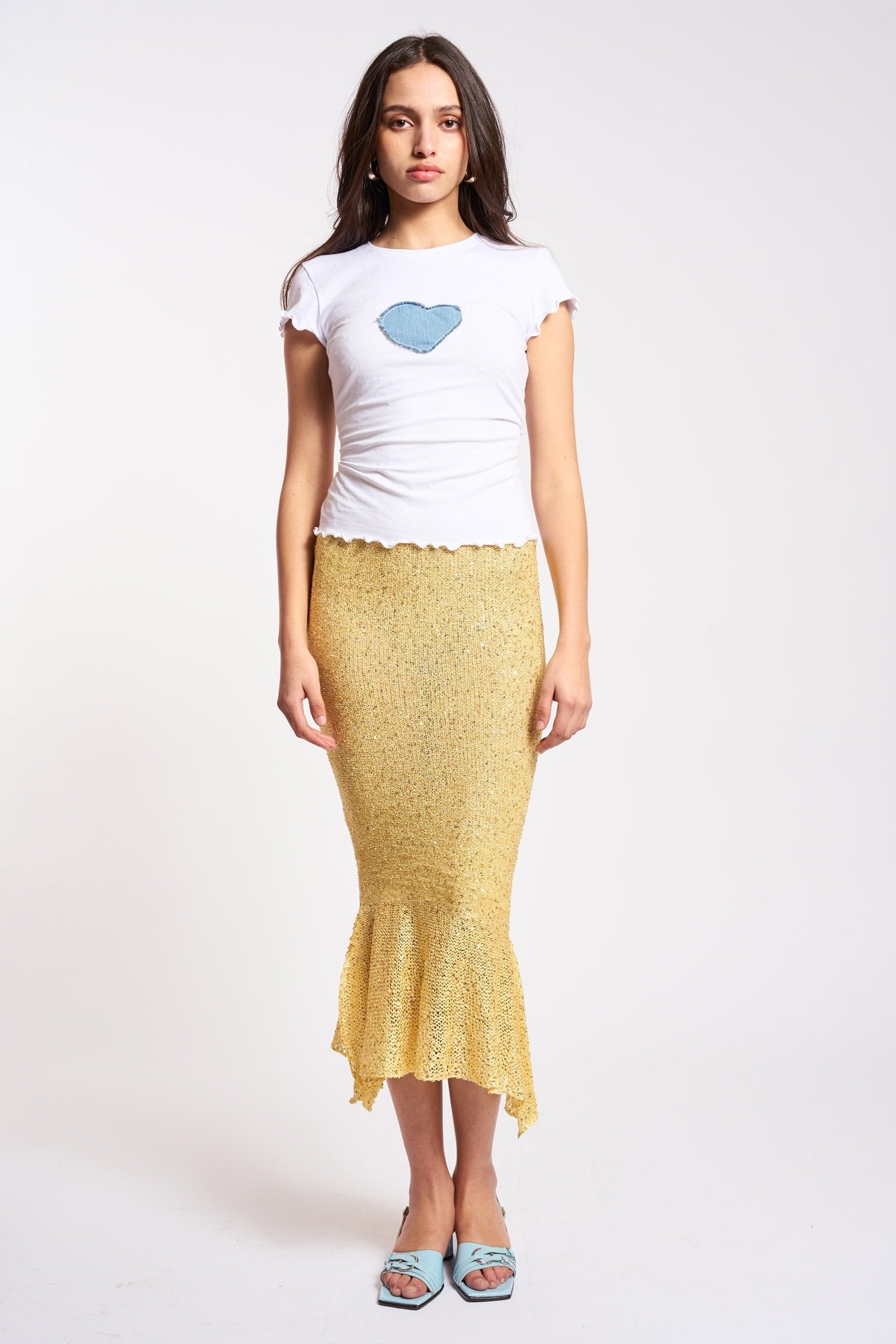 Longue Jupe Sirène Dorée