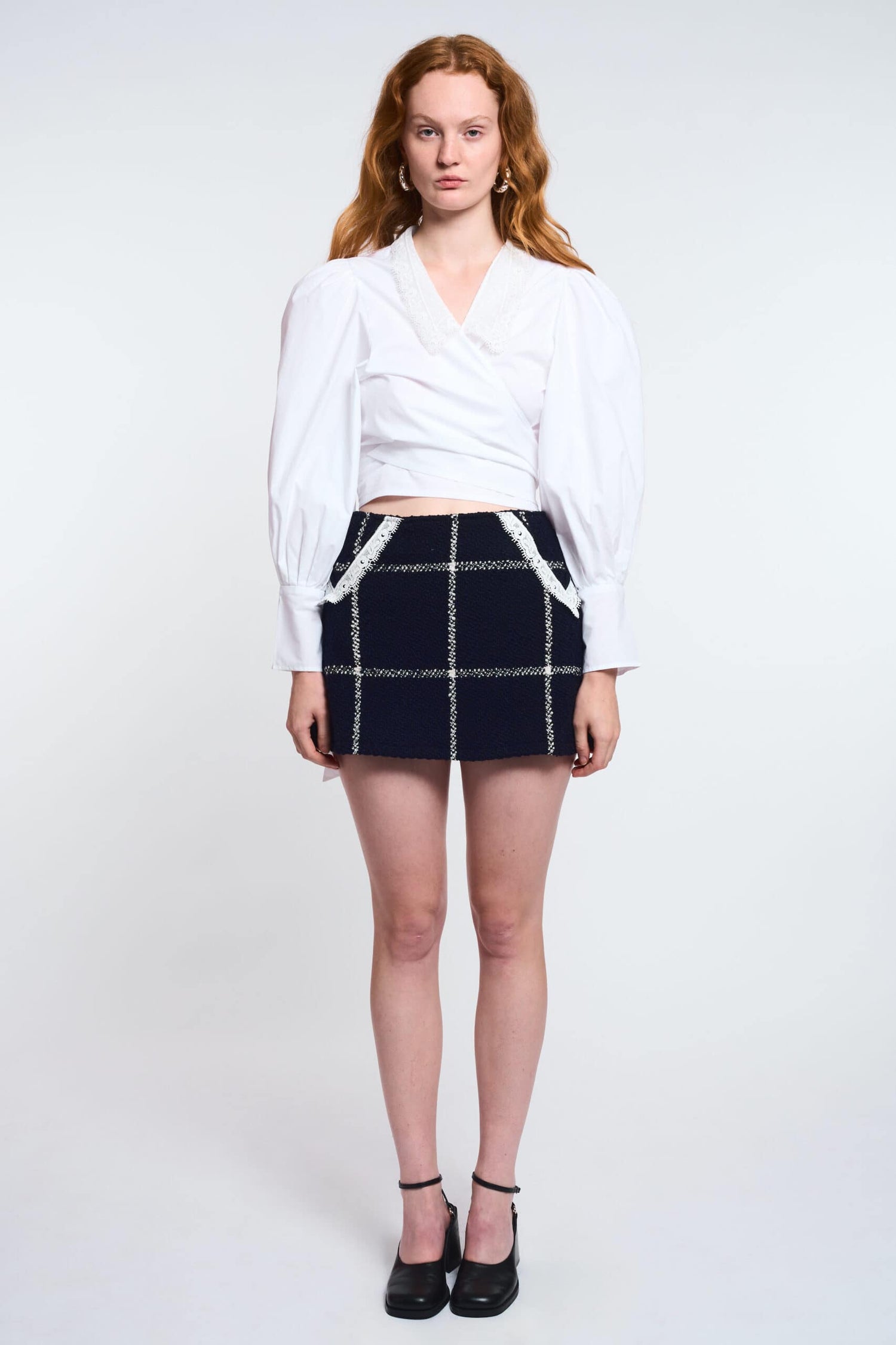 Blouse Julie En Coton Blanc Et Dentelle