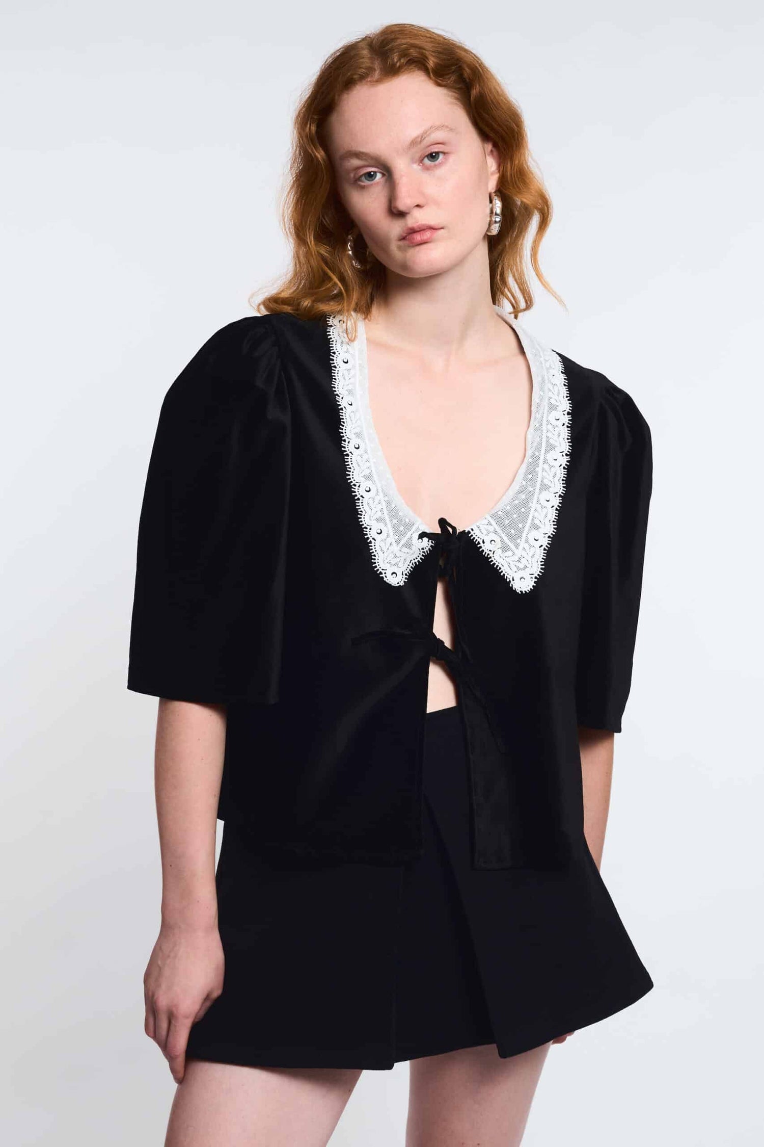 Blouse Agnès En Velours Noir