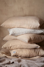 Housse de coussin en lin brut français2