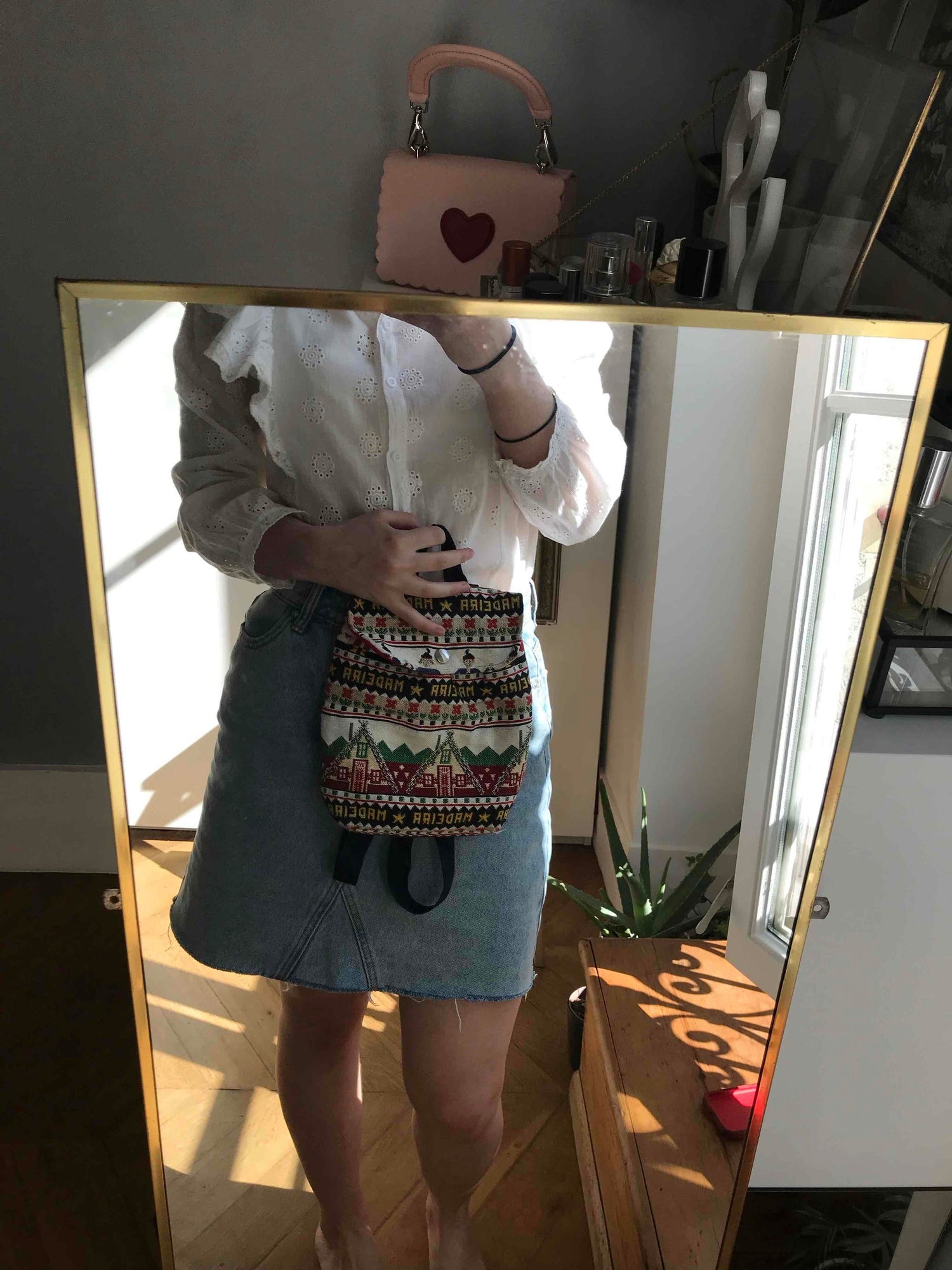 Mini fabric backpack