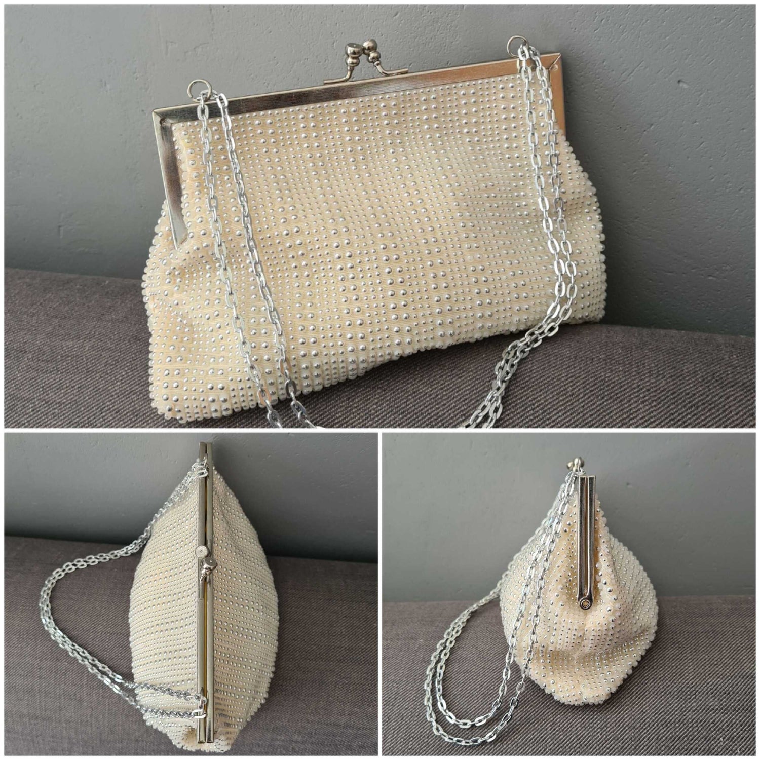 70s beaded mini bag