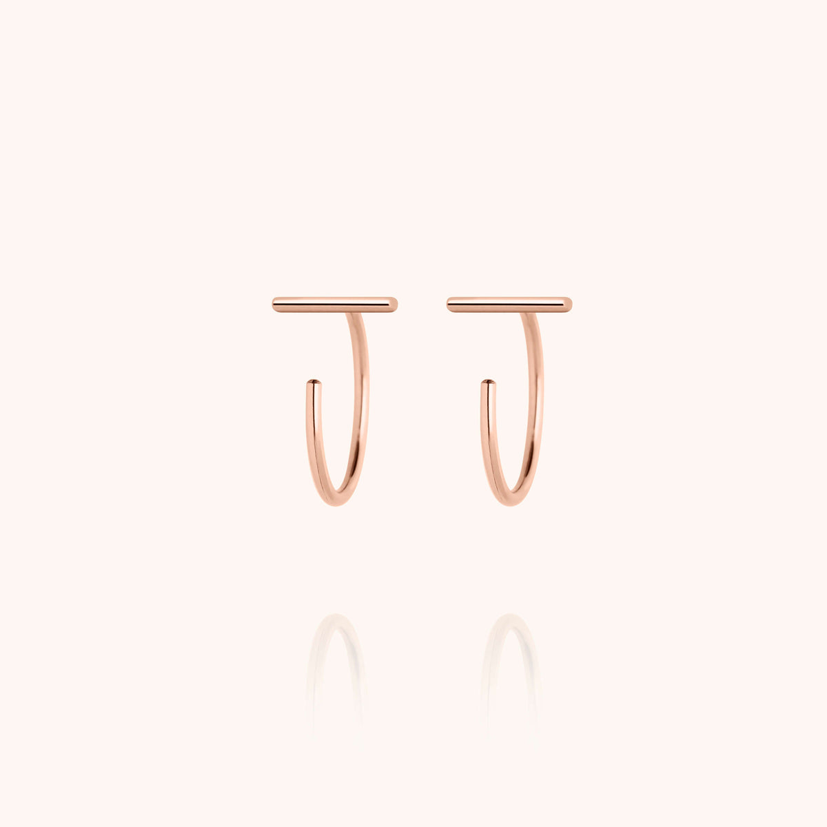 Boucles d'Oreilles Mini Créoles Éos en or rose laminé — bijou fait main Atelier Paulin