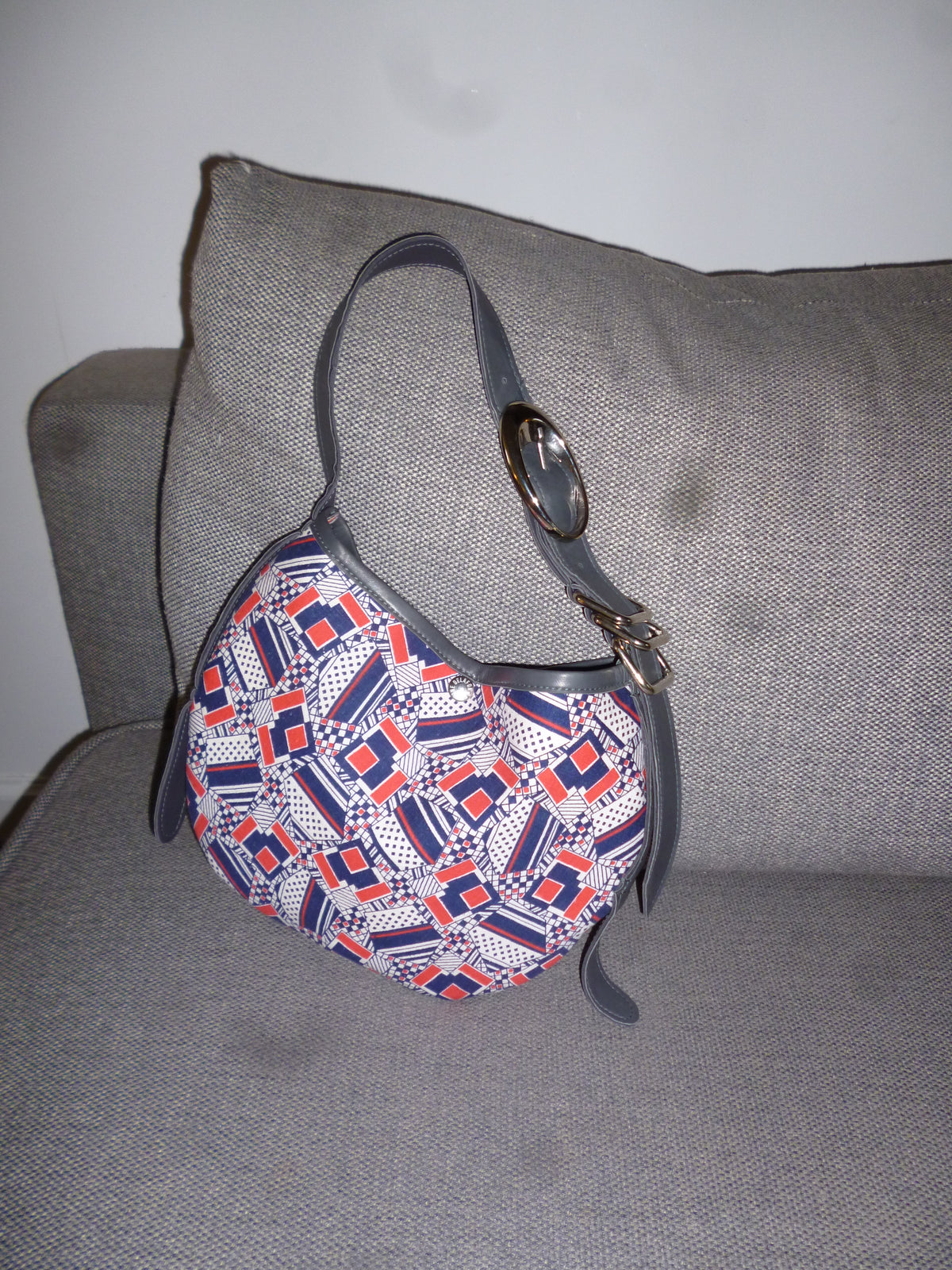 Sac Honey Petite Tissu Géométrique Et Cuir