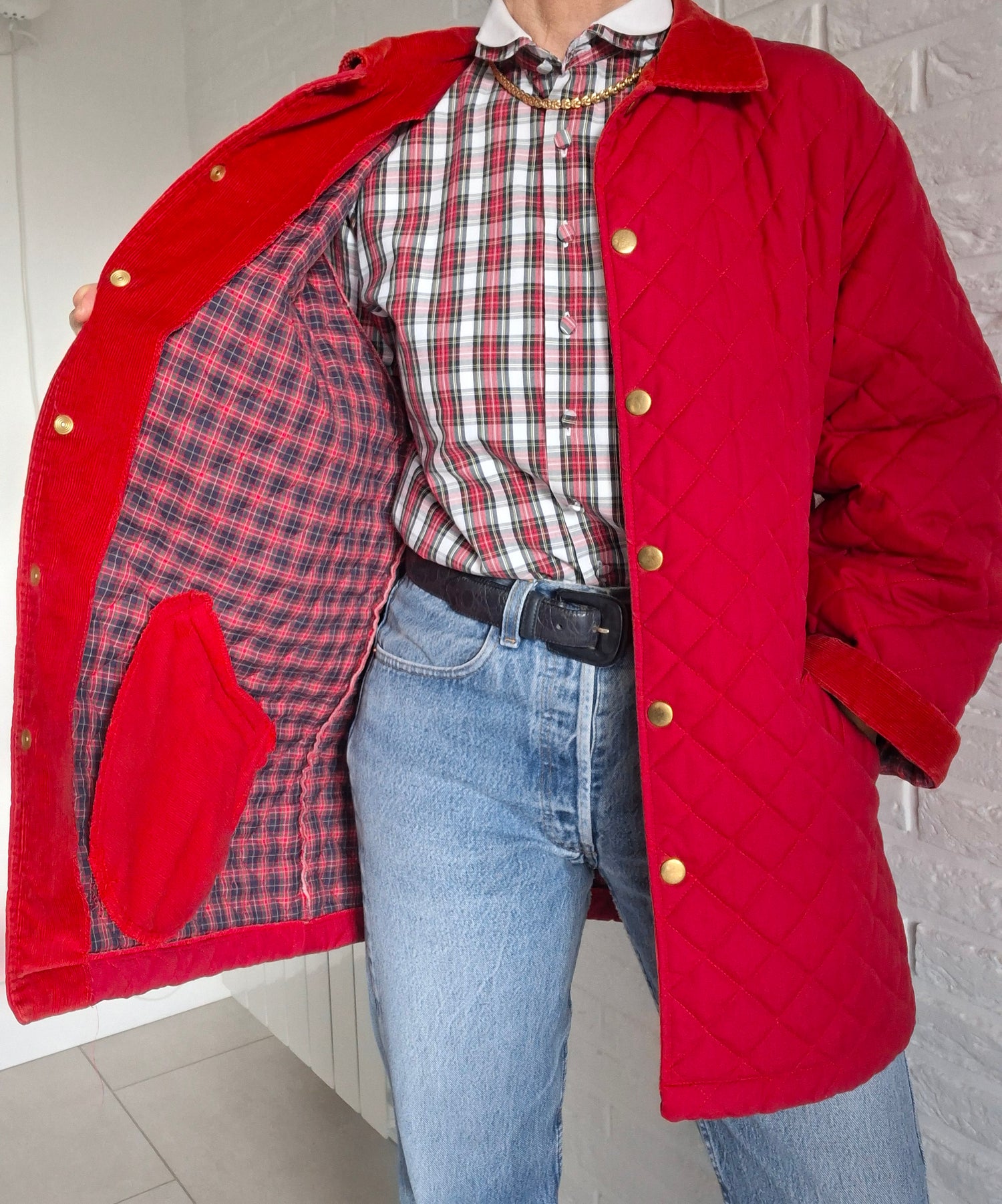 Veste matelassée col velours