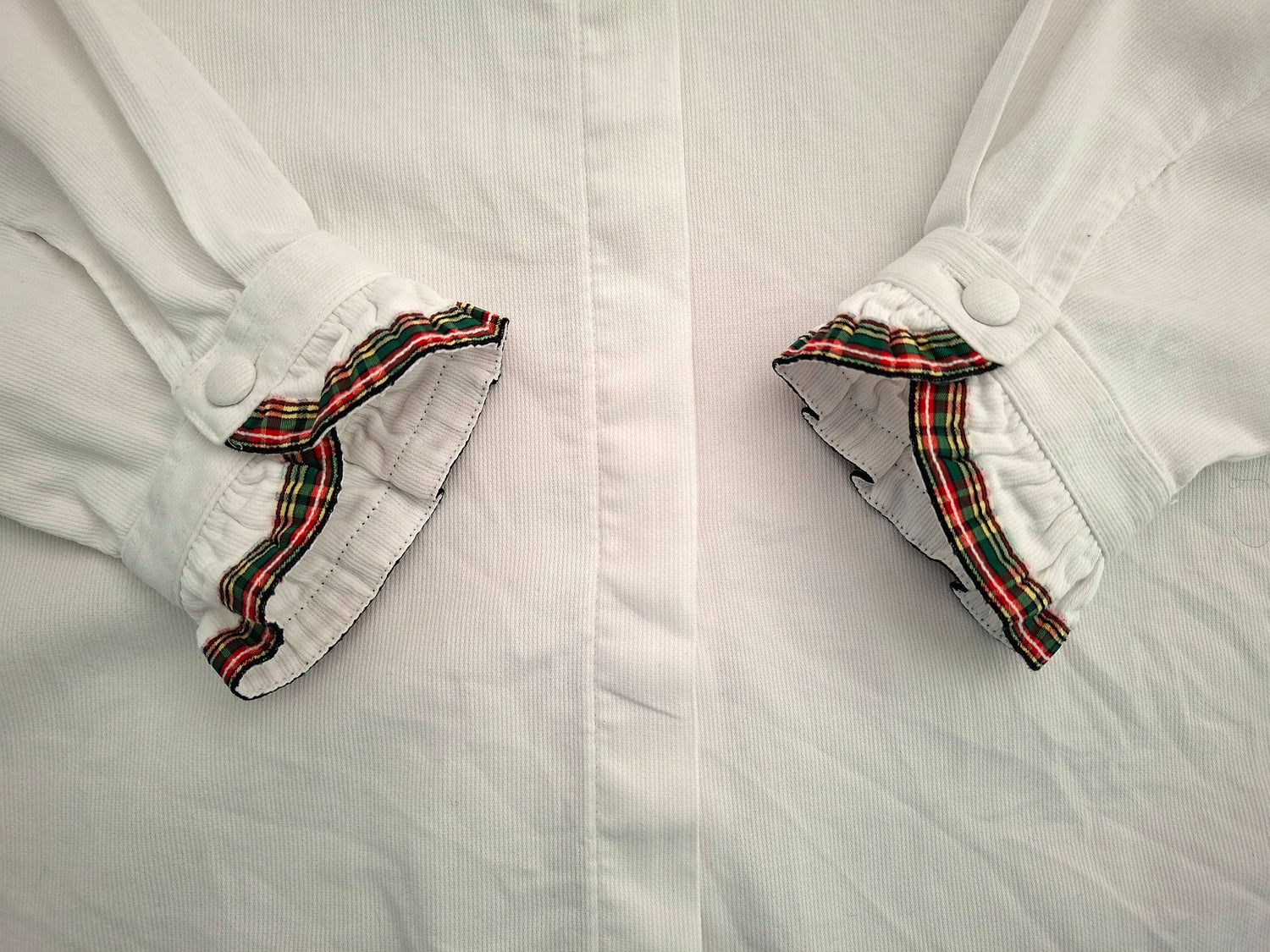 Chemise col volants tartan