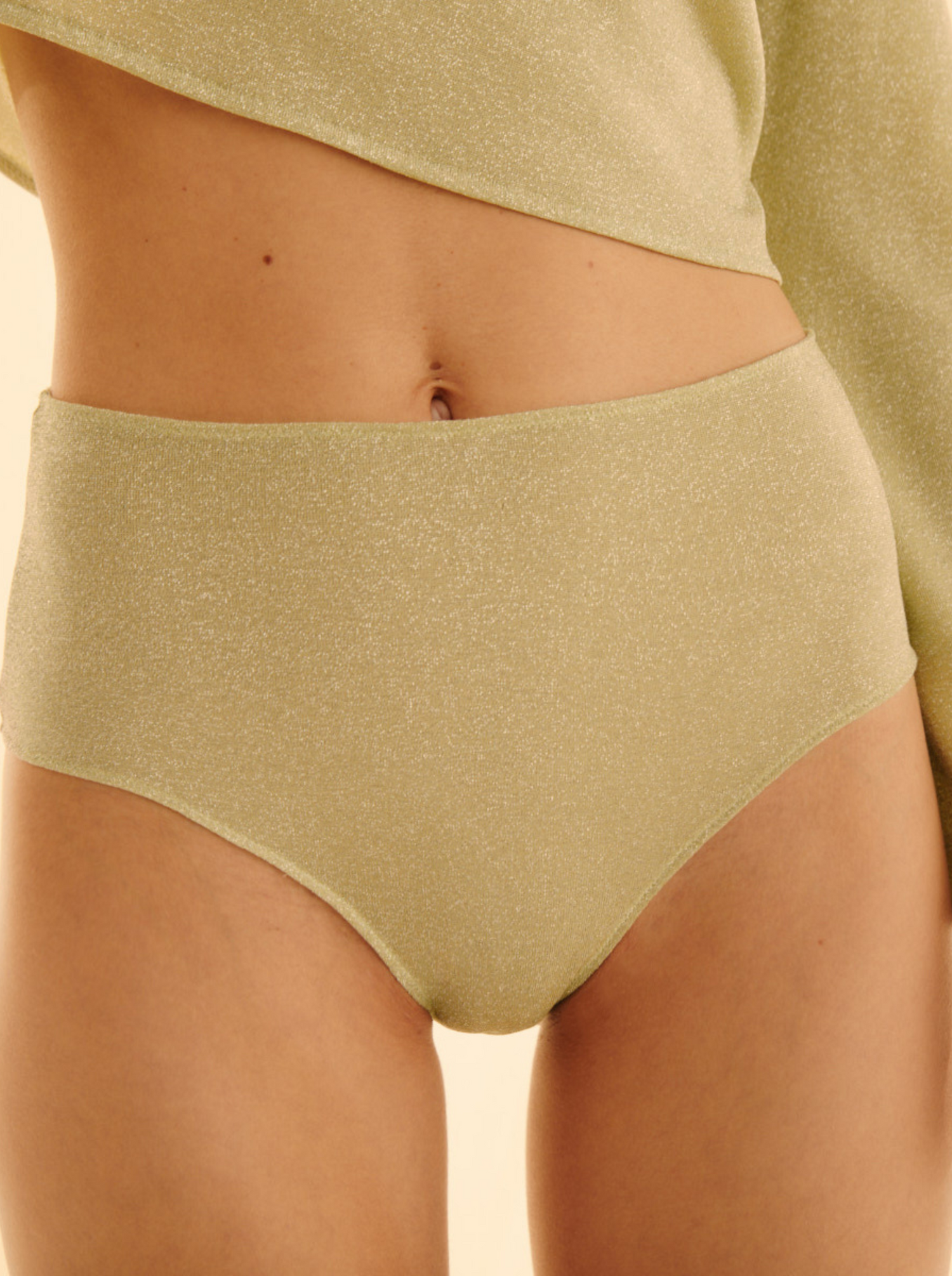 Culotte Haute Lime Glitter Vert D'eau