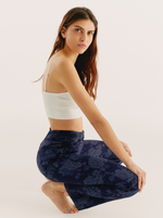 Pantalon Navy Faded Flowers Coupe Droite