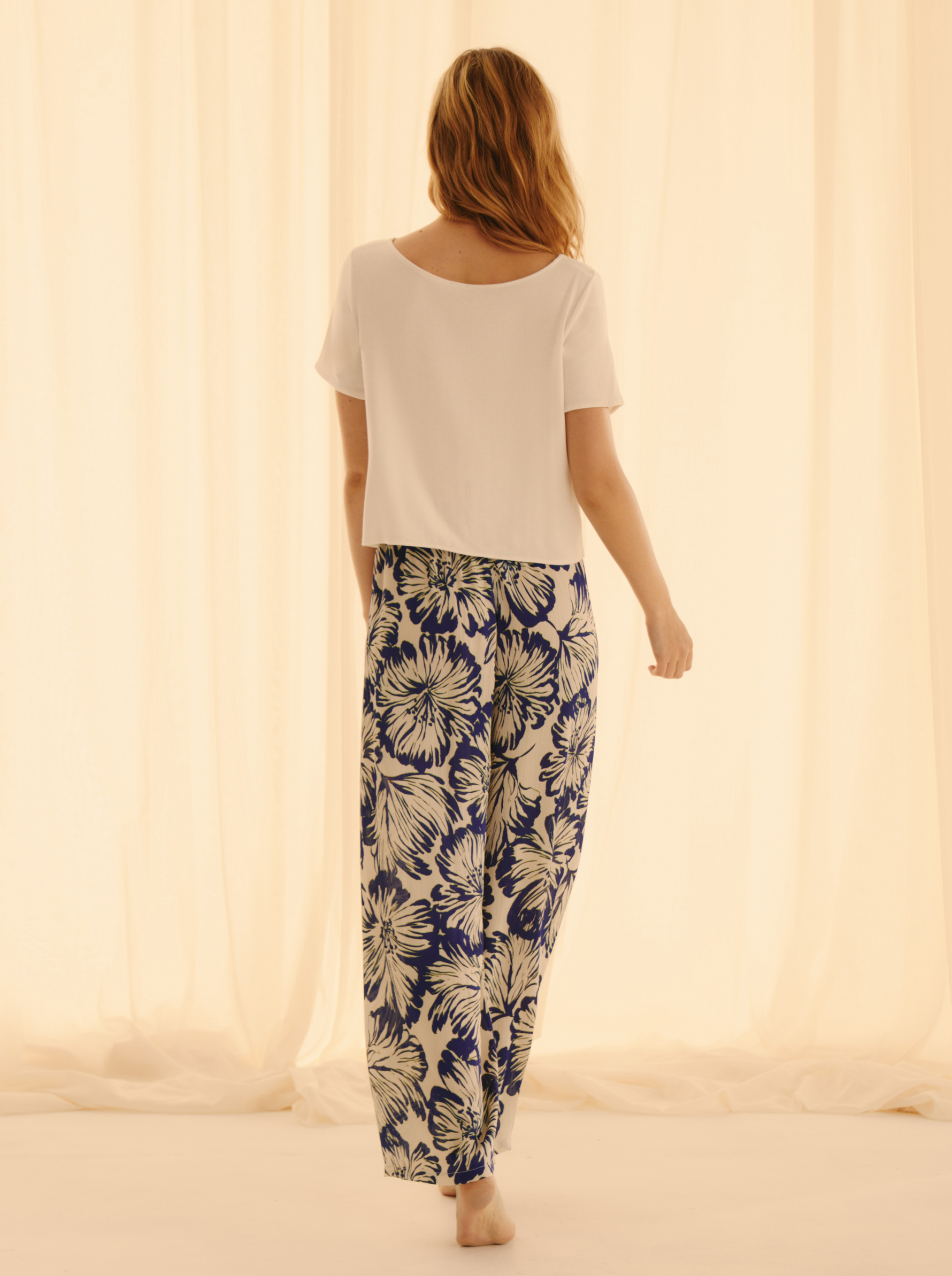 Pantalon Purple Hibiscus Effet Froissé