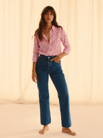 Chemise Pink & Roses Manches Longues