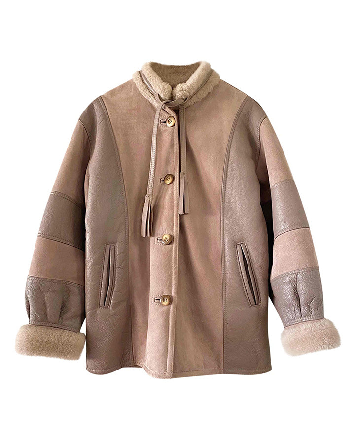 Manteau en peau lainée