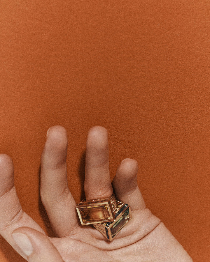 Bague Poppy amethyste verte