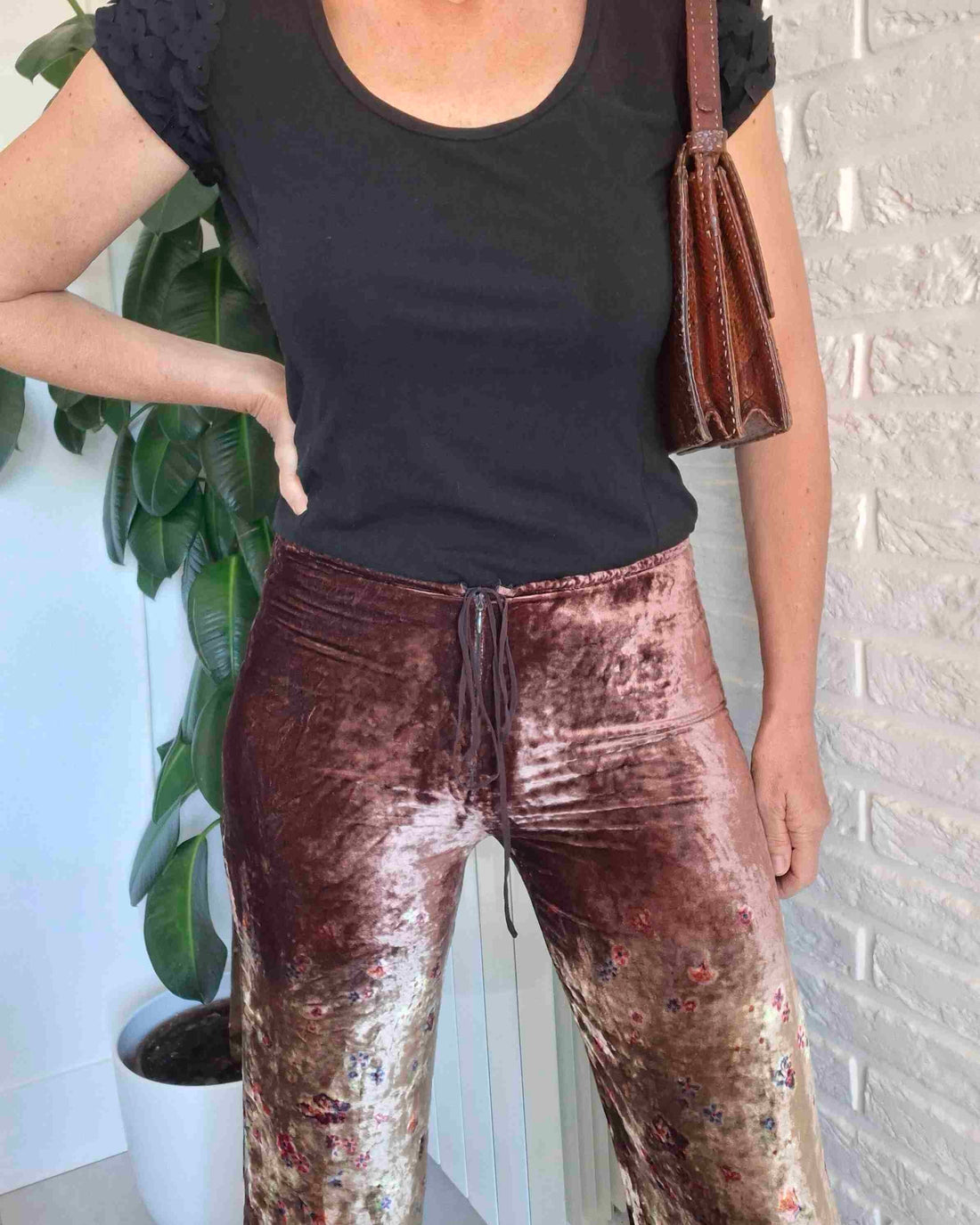 Pantalon flare en soie