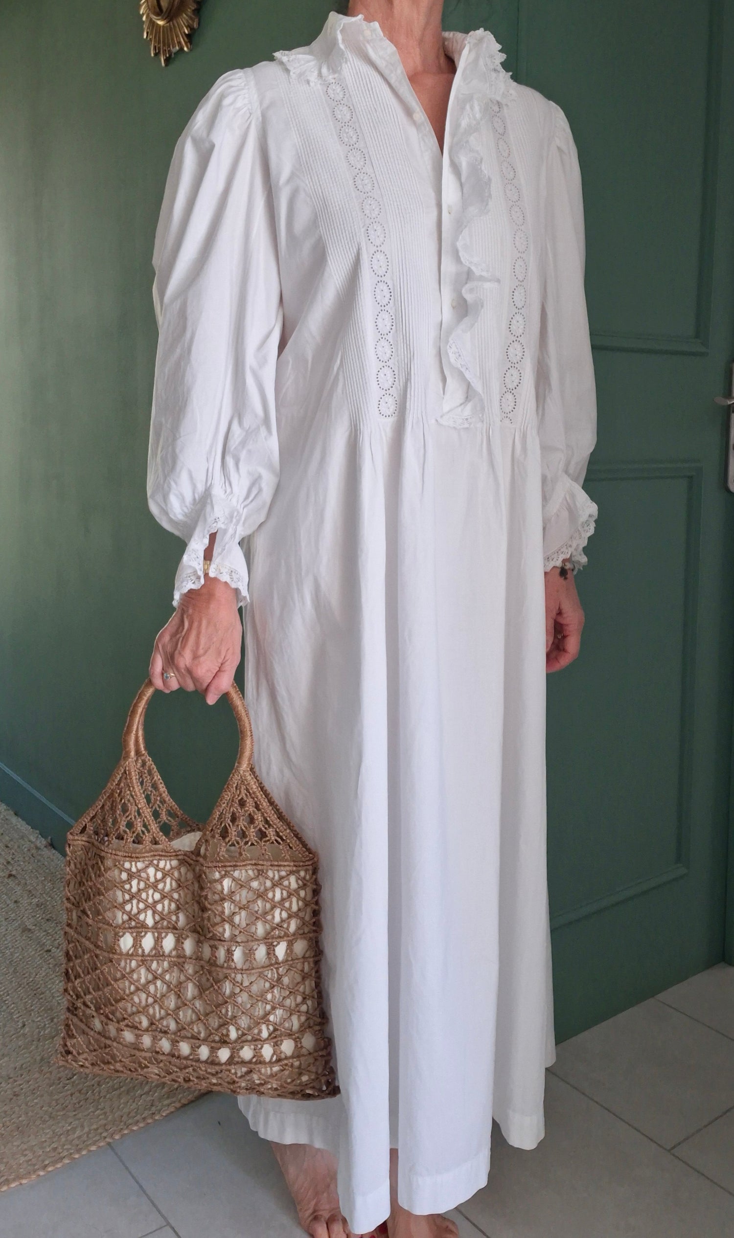 Robe longue en dentelle 70's