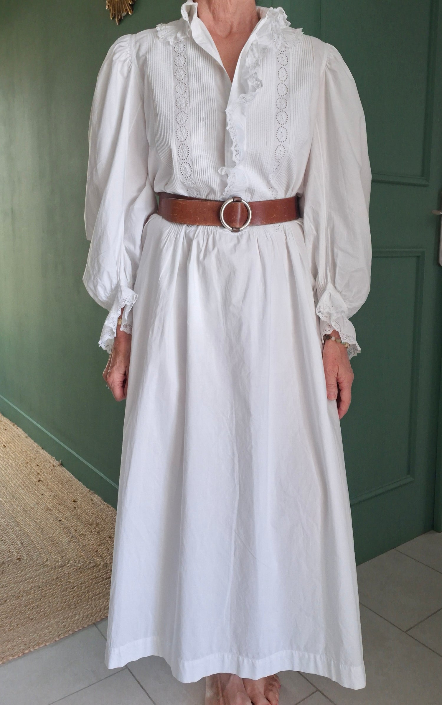 Robe longue en dentelle 70's