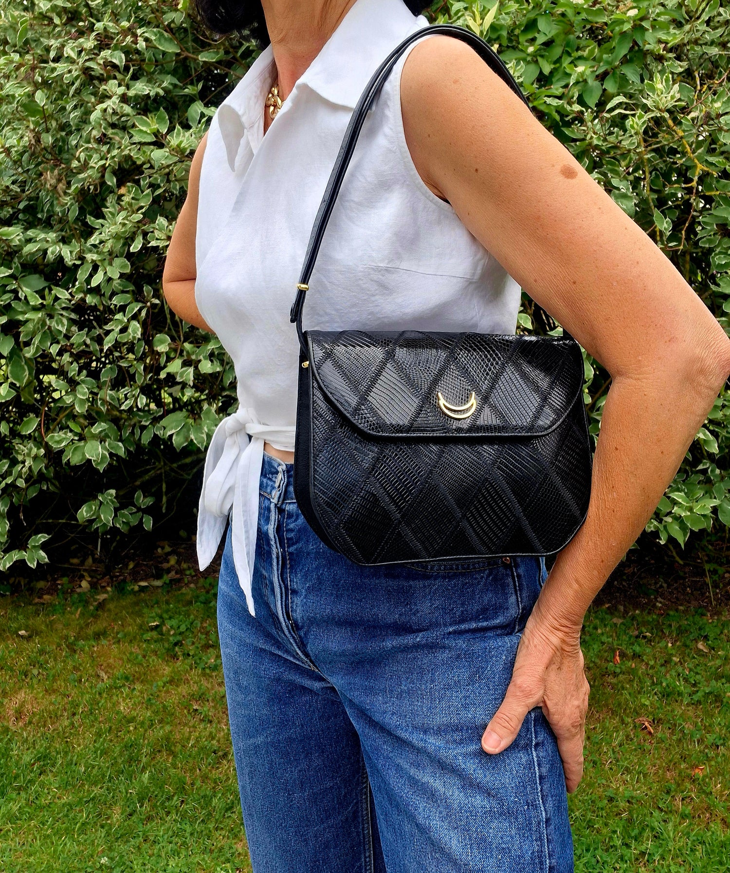Sac à main cuir patchwork