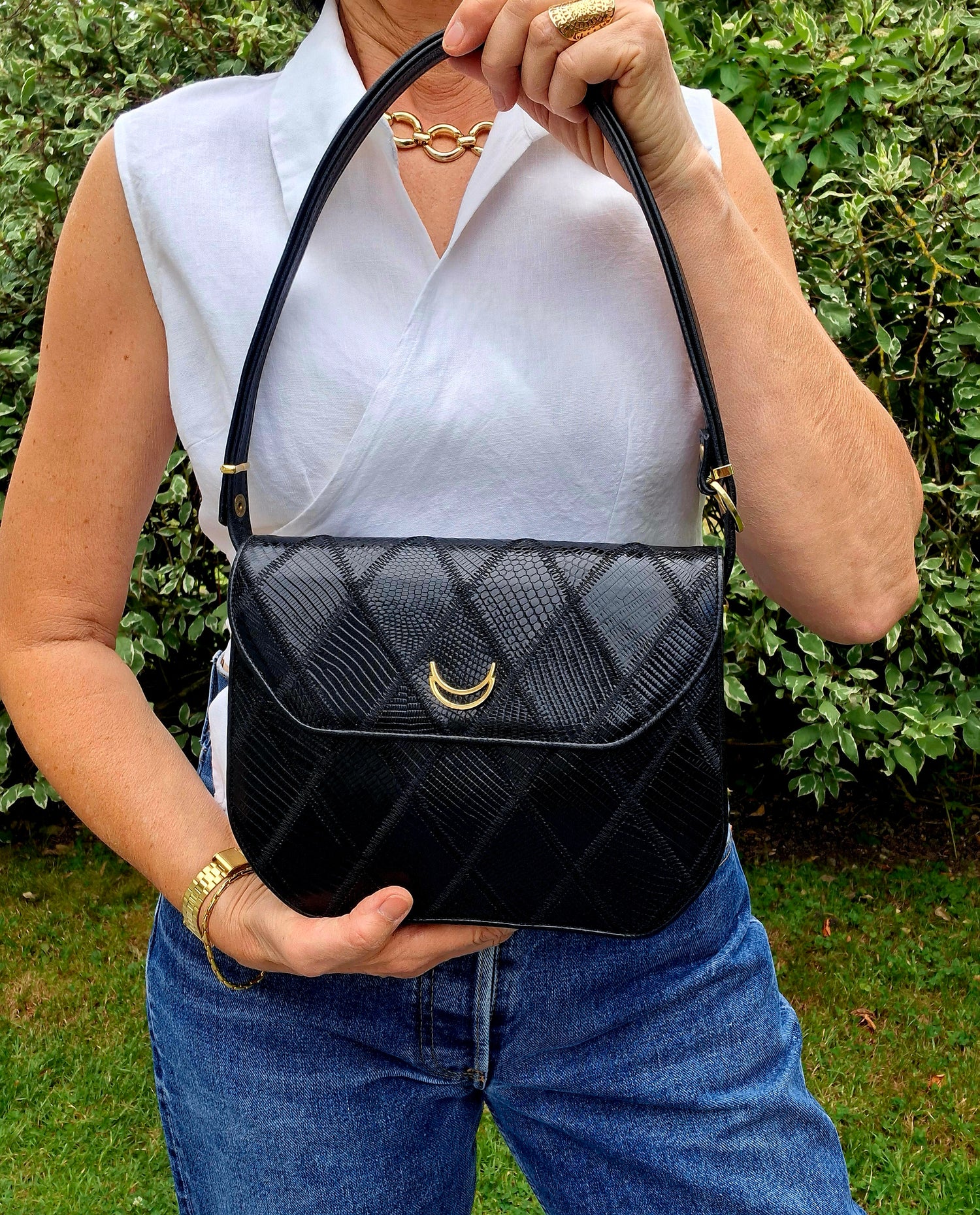 Sac à main cuir patchwork