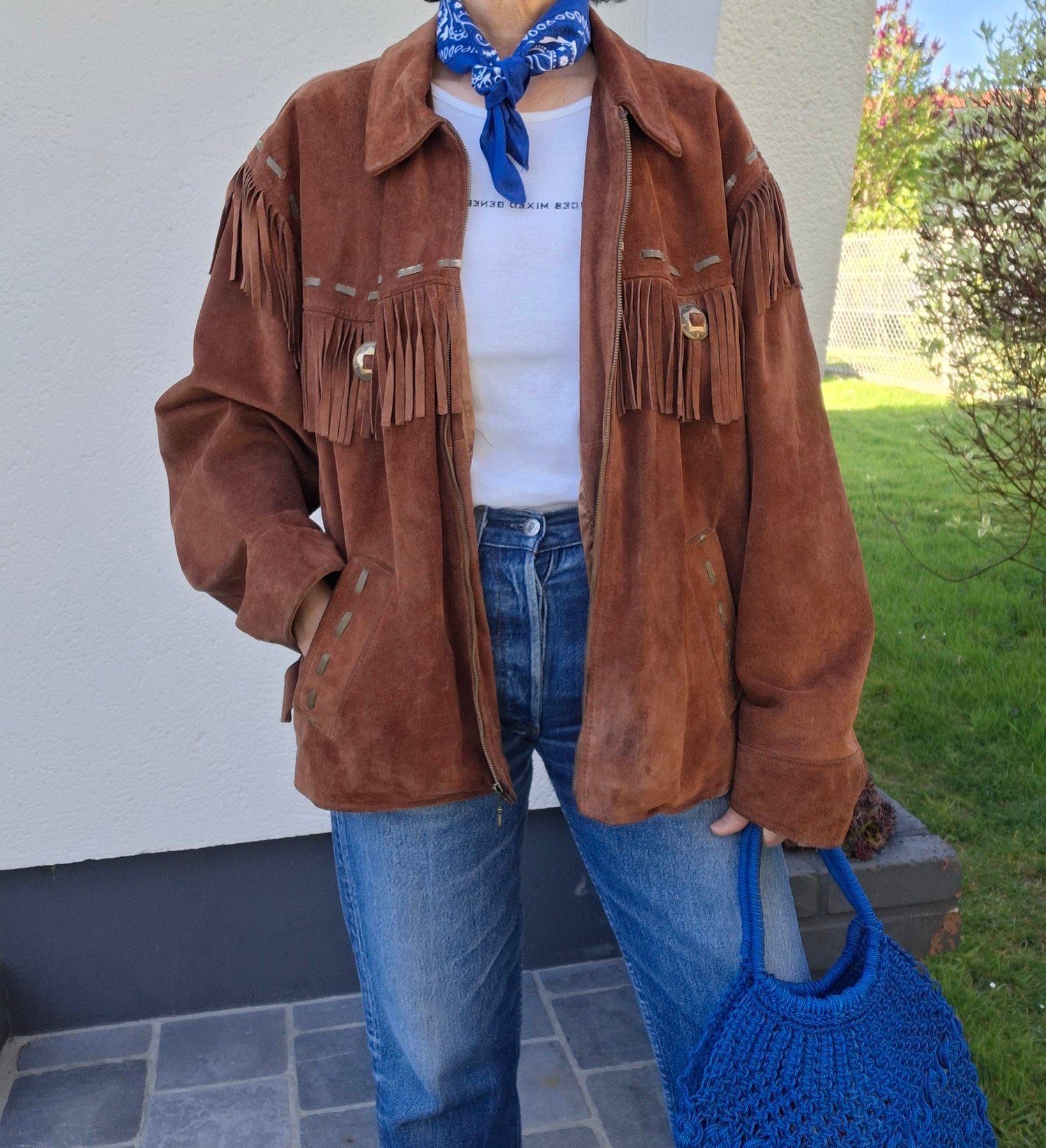 Veste à franges en daim