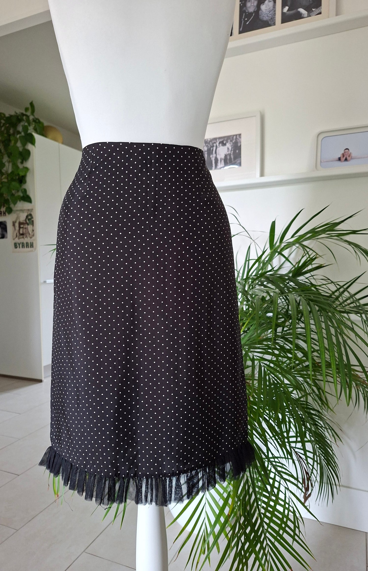 Jupe à pois en soie 90's