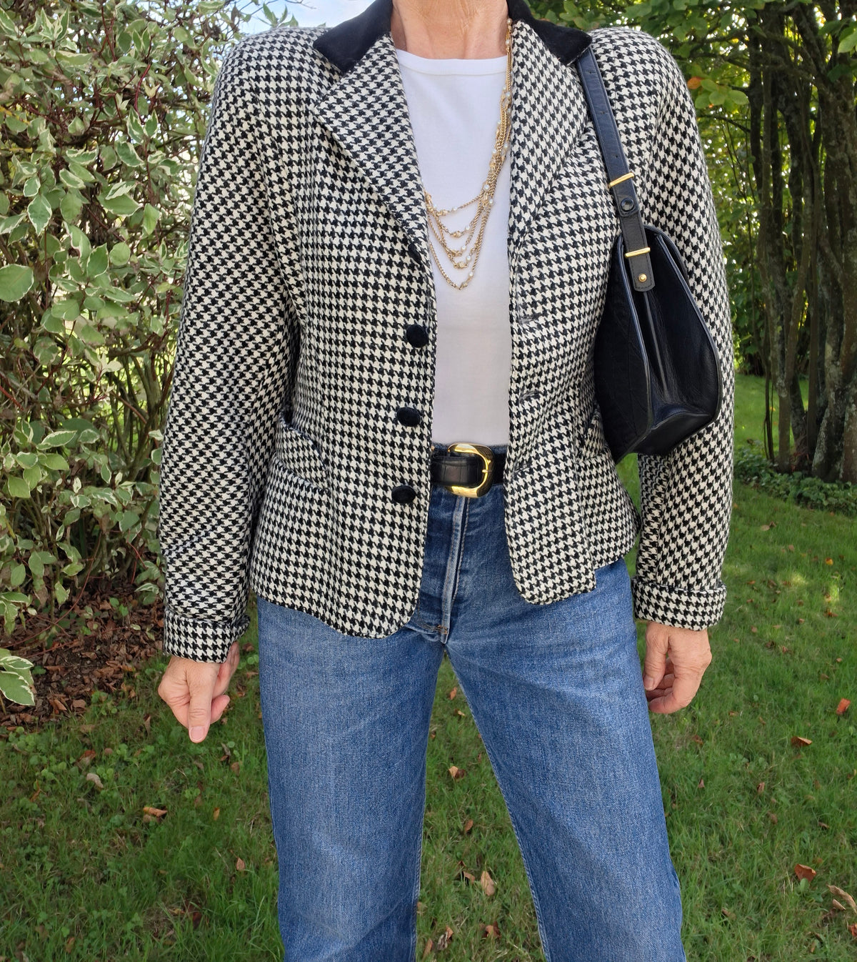 Veste en laine pied de poule
