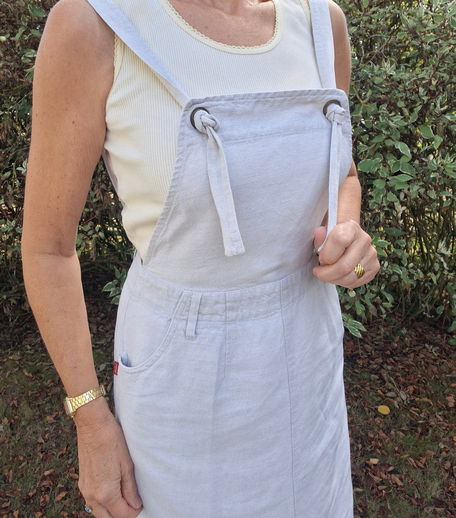 Robe salopette en lin