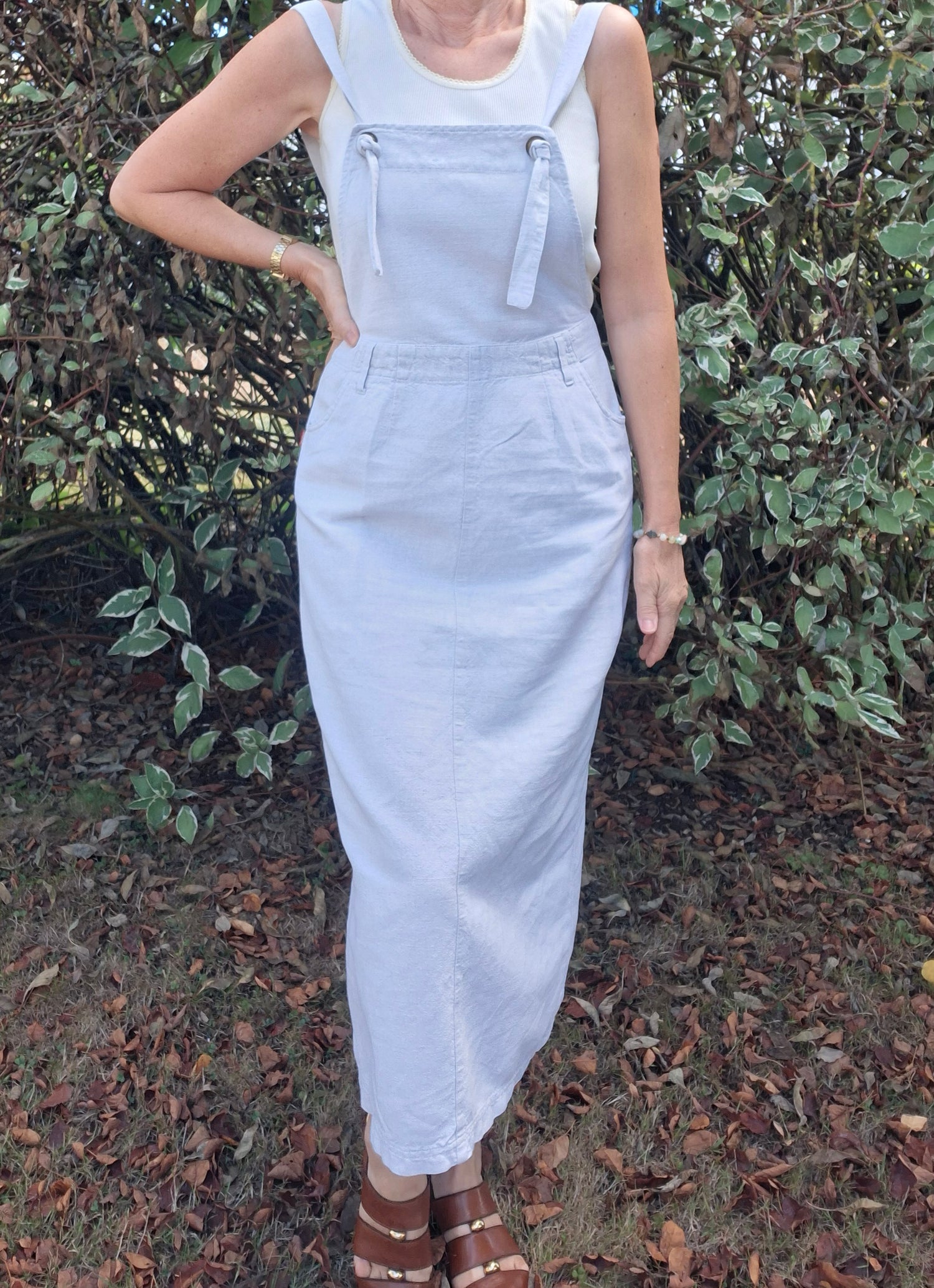 Robe salopette en lin