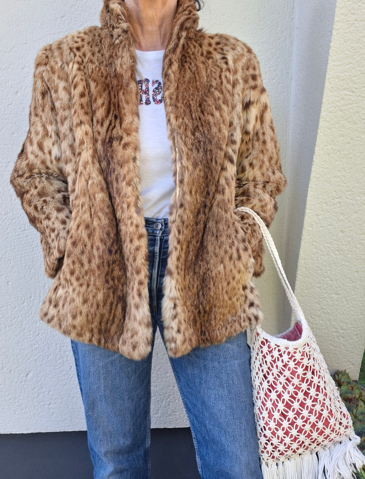 Manteau en fourrure léopard 70's