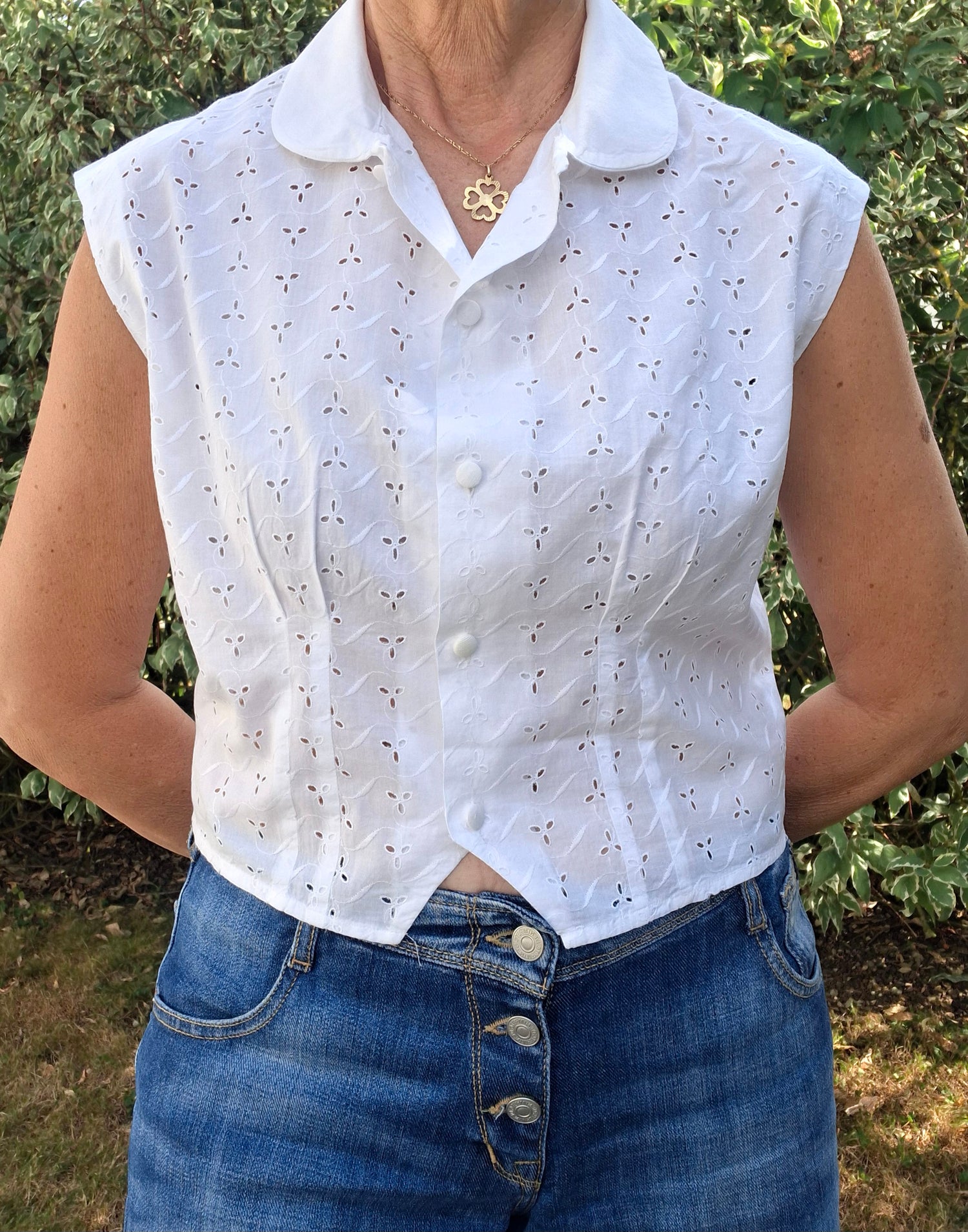 Top broderie Anglaise 70's
