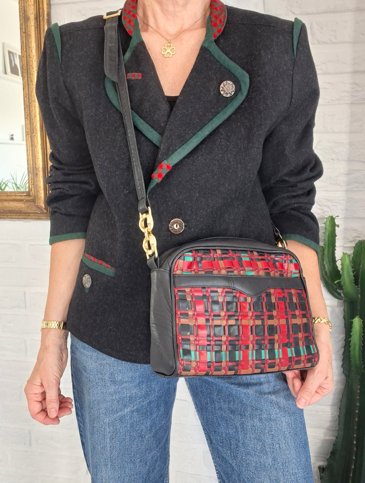 Sac en cuir tressé 90's