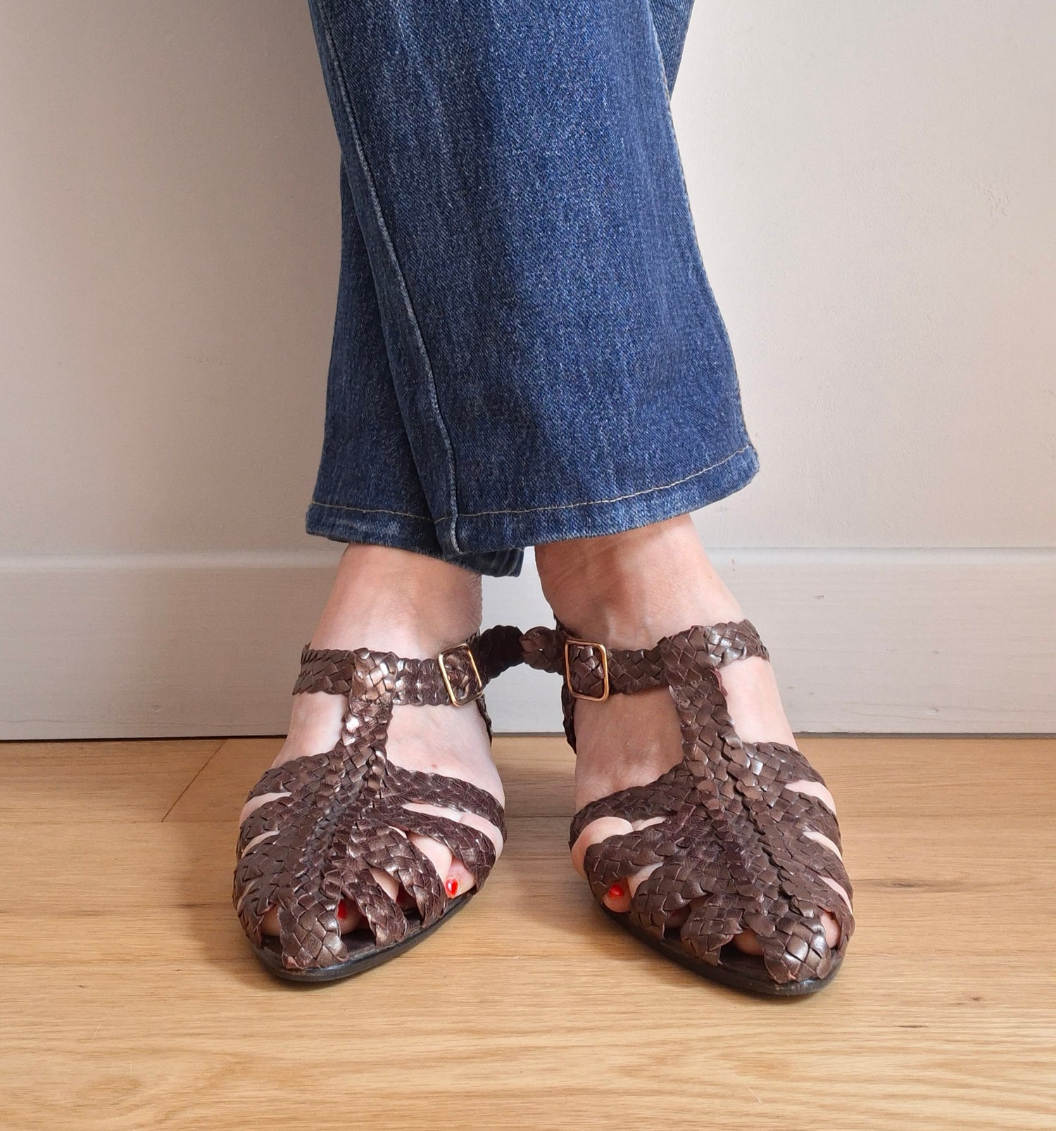 Sandales en cuir Tressé