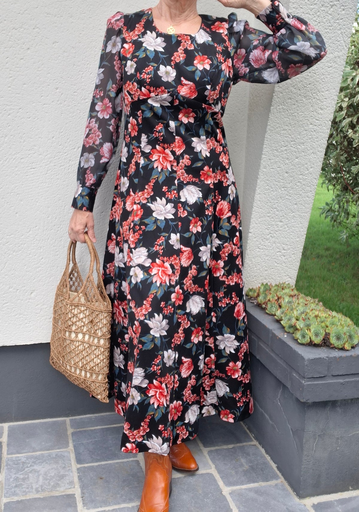 Robe longue à fleurs