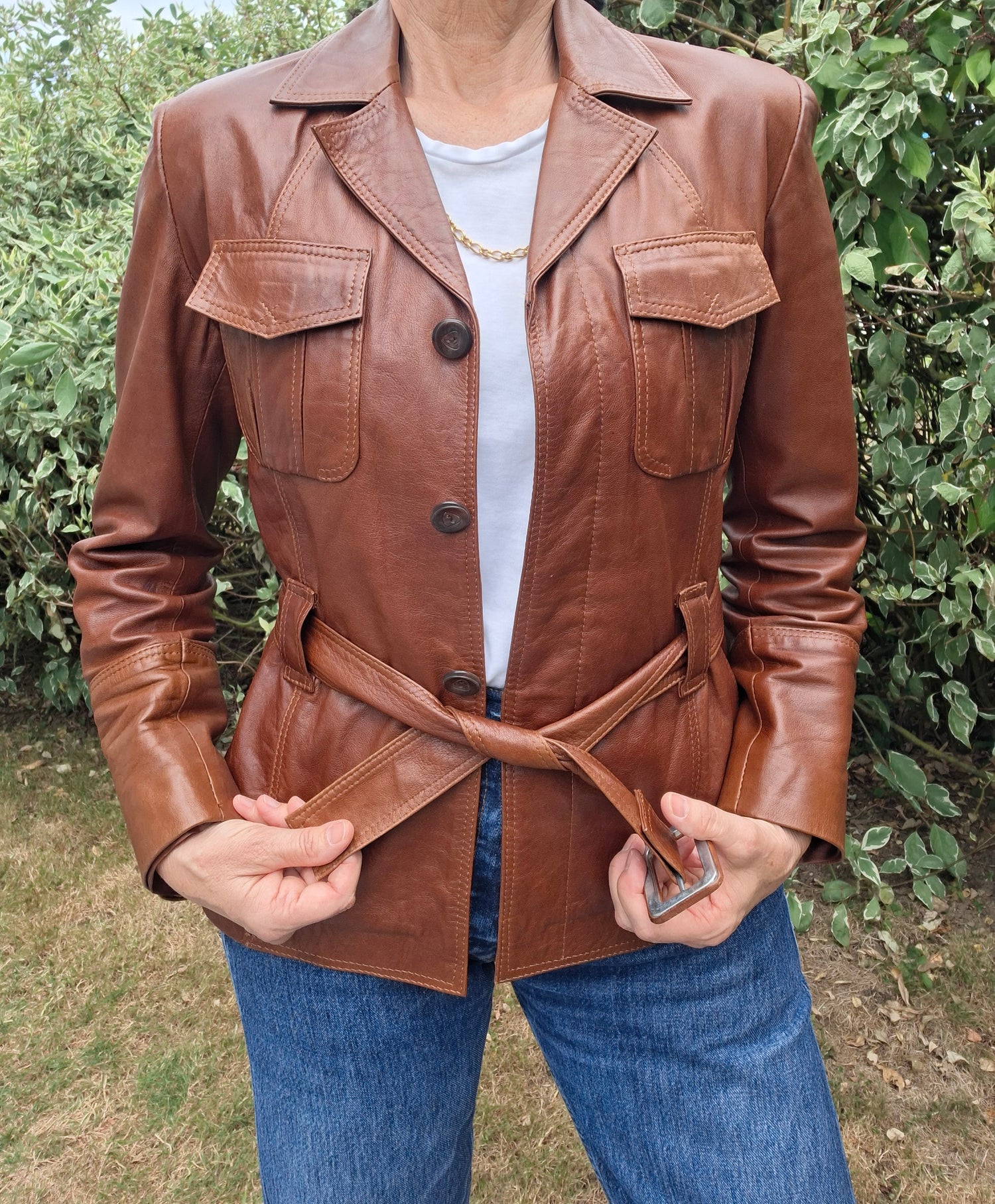 Saharienne en cuir 90's